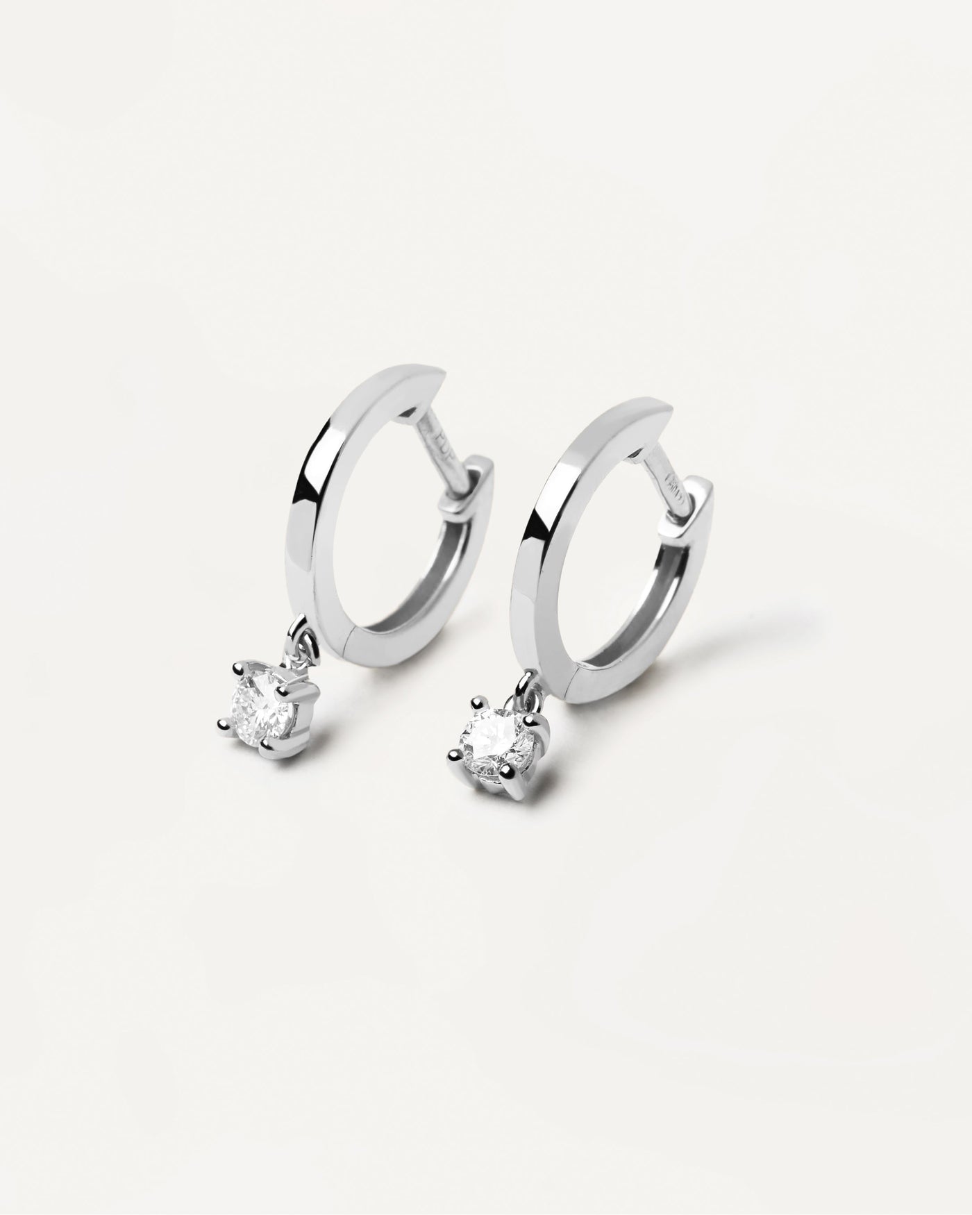 Solid white gold hoop earrings deals