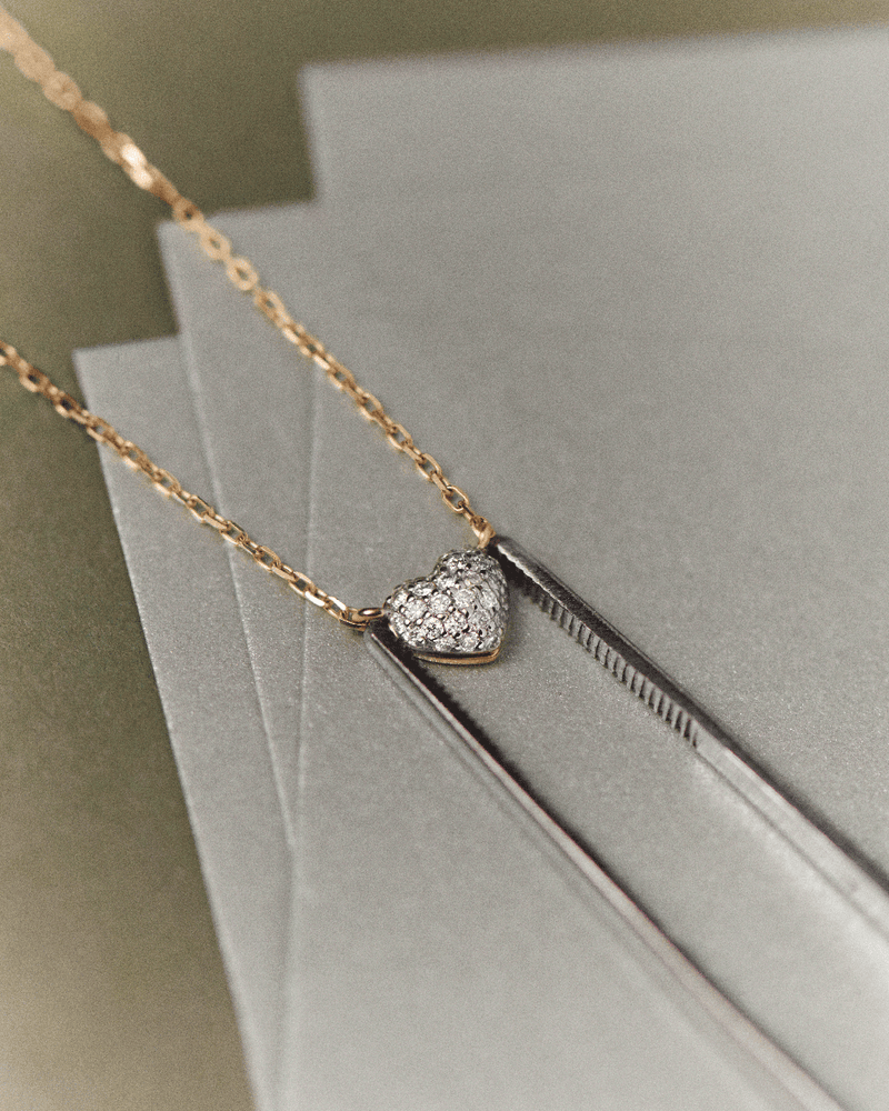 Diamonds and gold Heart solitary necklace - 
  
    18K Gold
  

