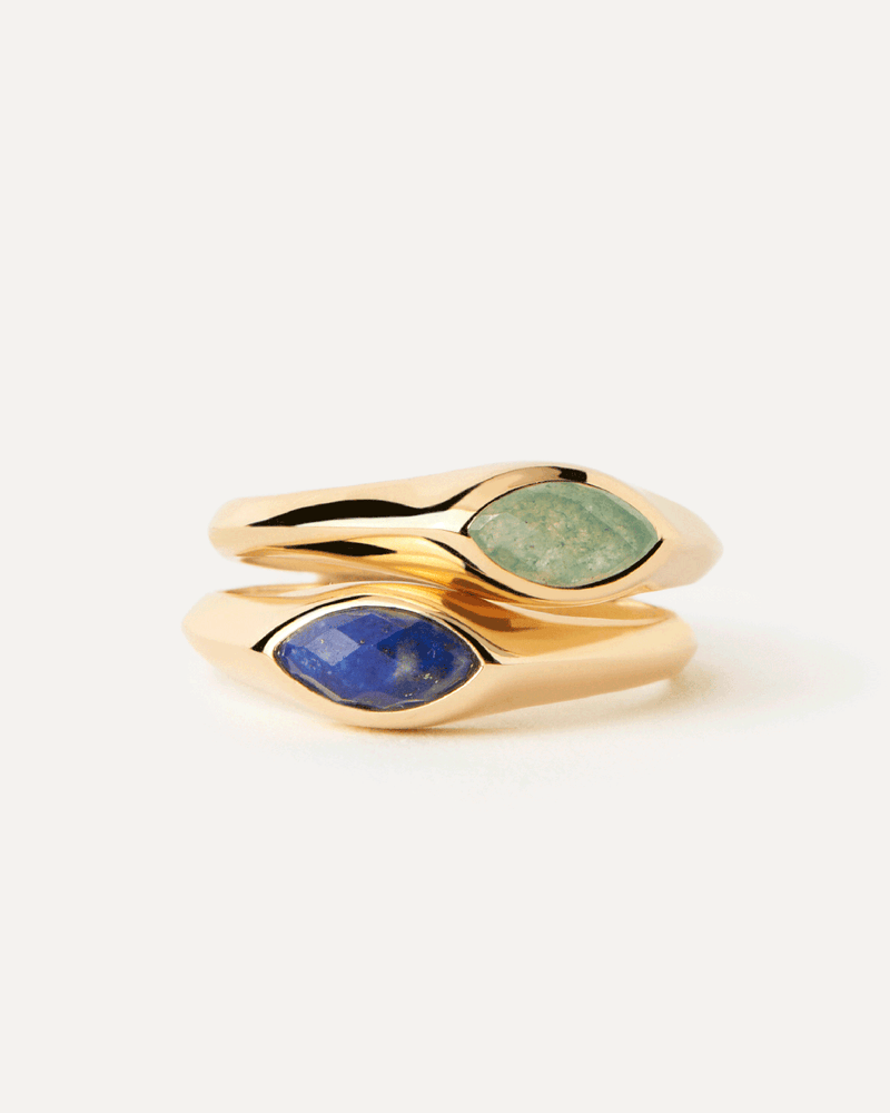 Lapislazuli Nomad Siegelring - 
  
    Sterling Silber / 18K Goldplattierung
  
