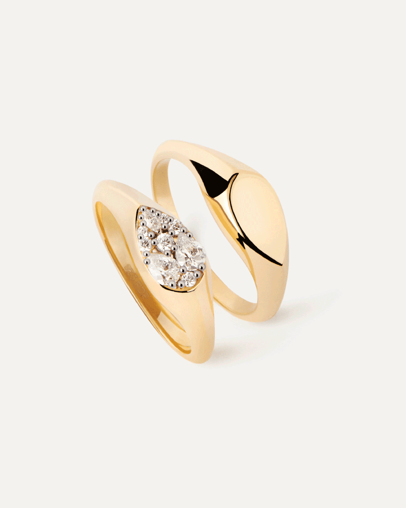 Devi Siegelring - 
  
    Sterling Silber / 18K Goldplattierung
  
