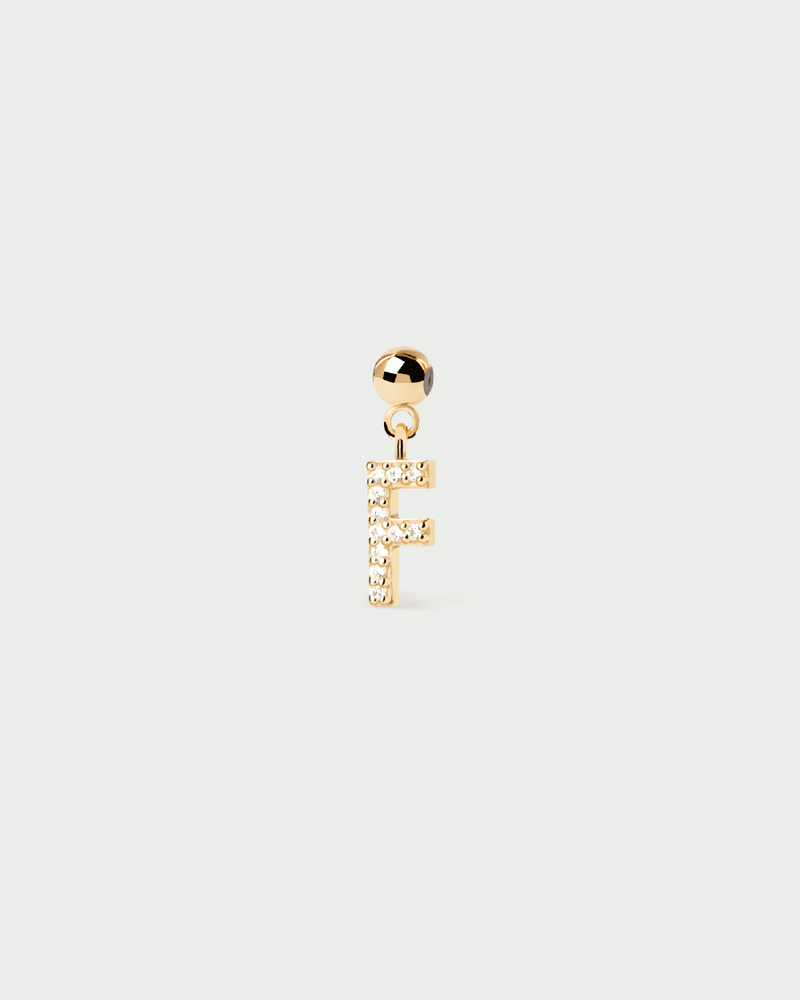 Small initial charm set with white zirconia for necklace or bracelet