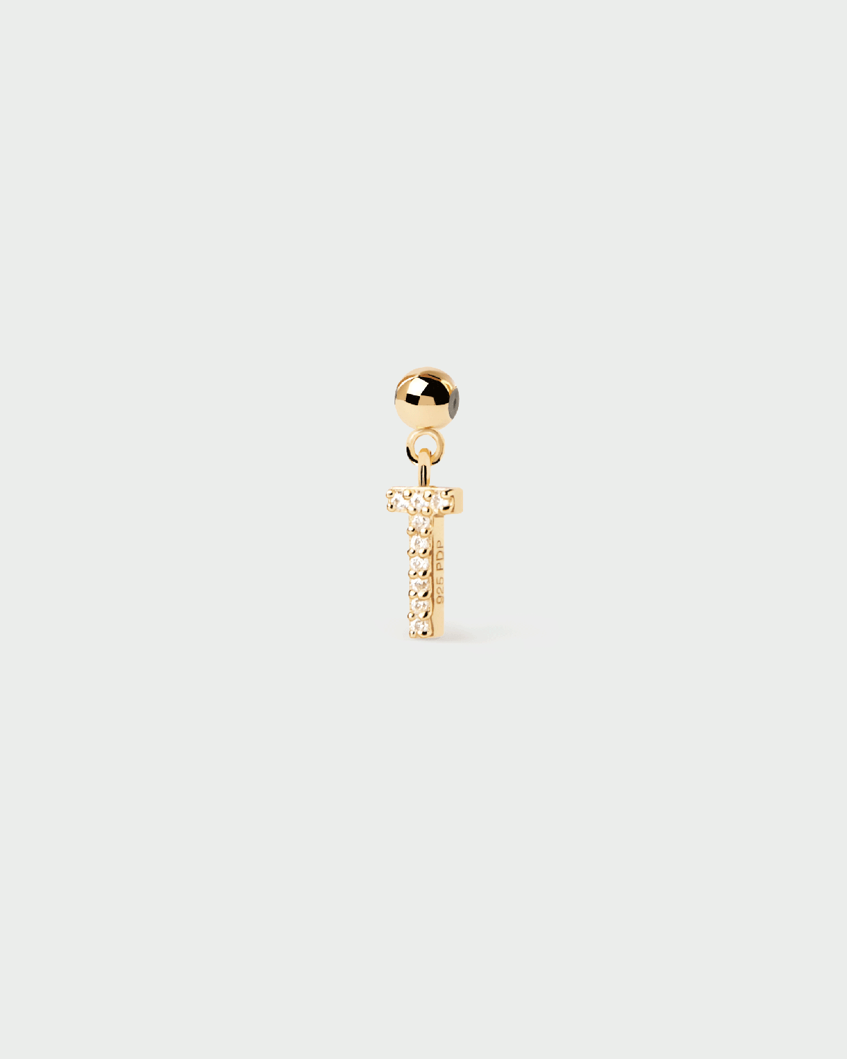 Piccolo charm iniziale con zirconi bianchi per collana o braccialetto