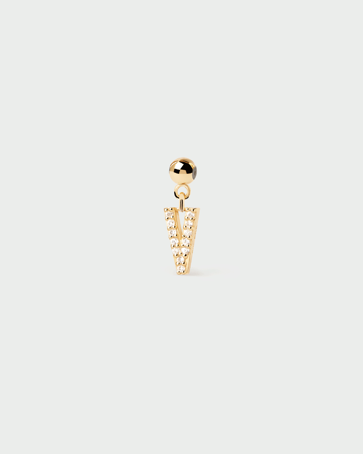 Small initial charm set with white zirconia for necklace or bracelet