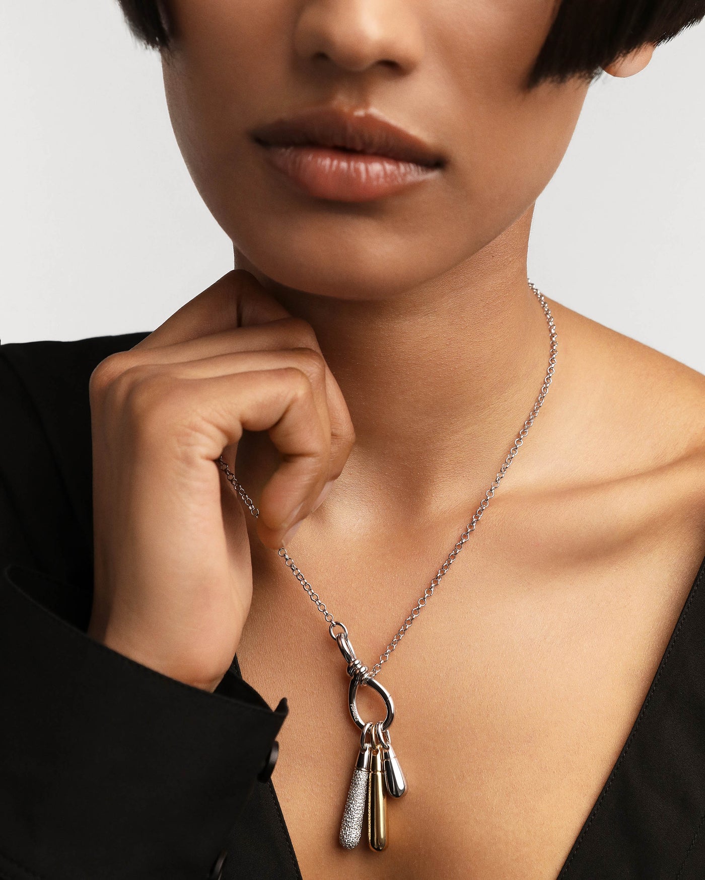 PDPAOLA Stacker Clasp Chain Necklace - GREEK ROOTS