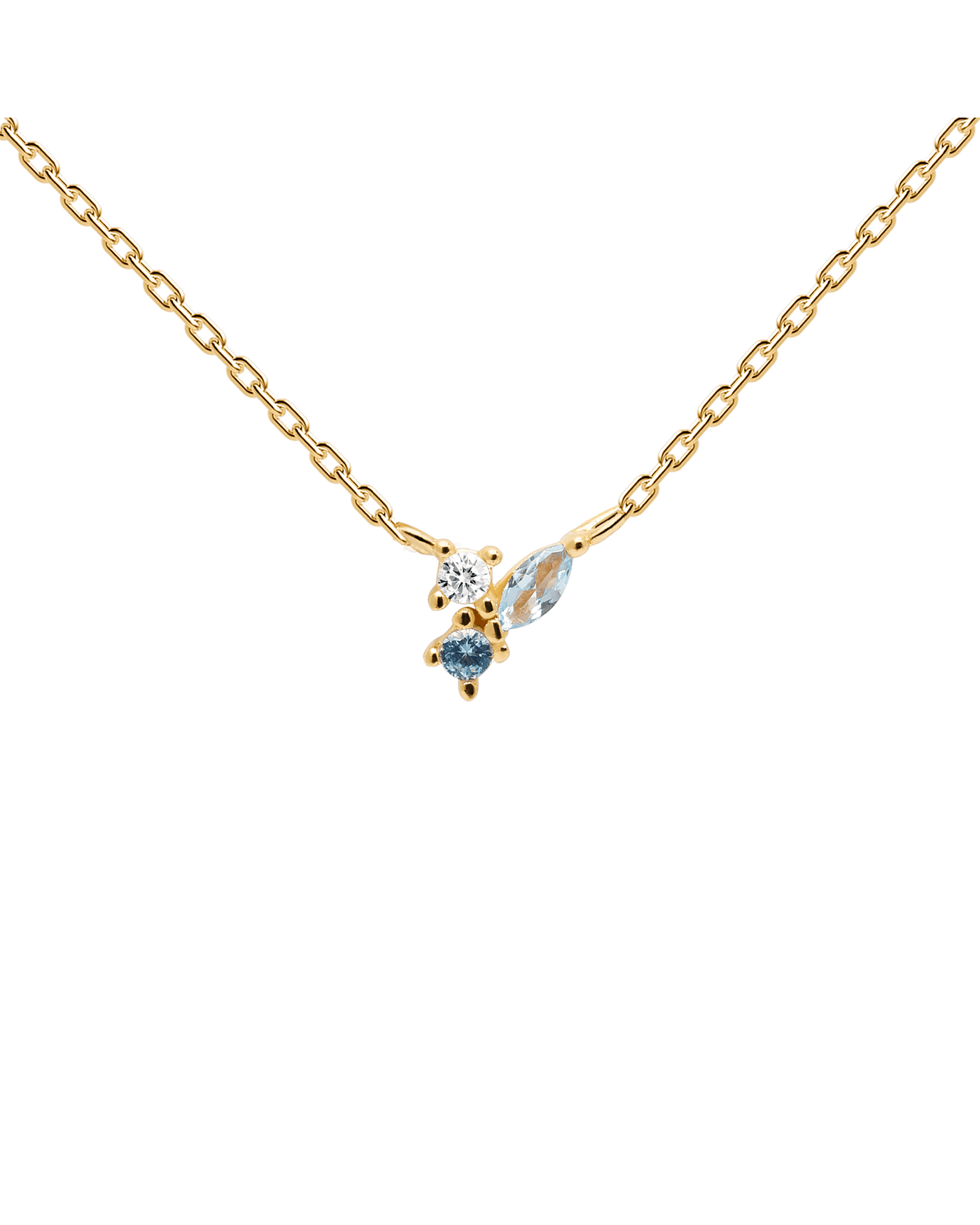 Aquamarine Crystal and zirconia necklaces