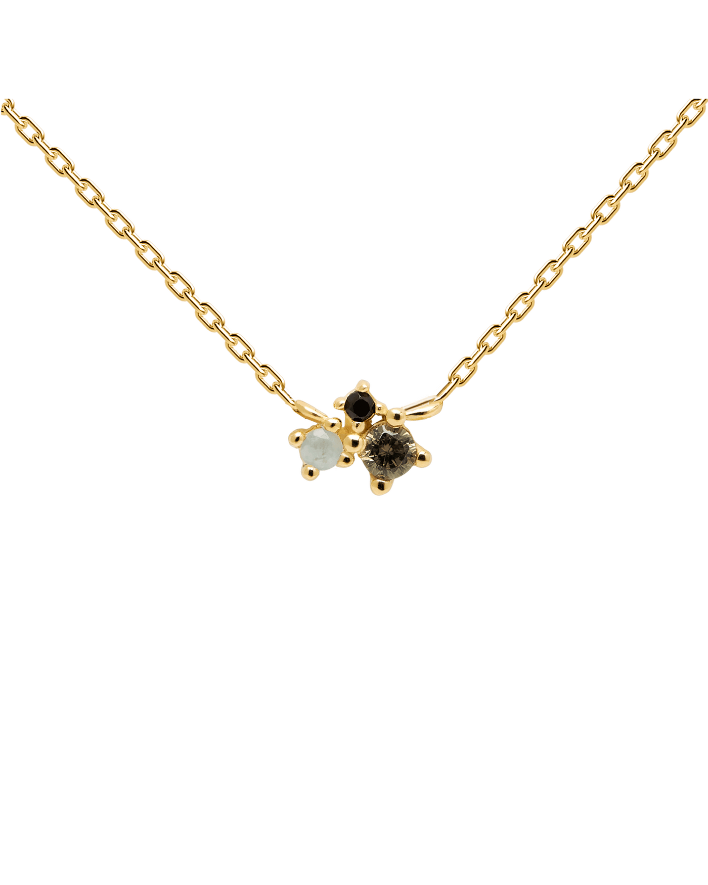 Aquamarine Crystal and zirconia necklaces