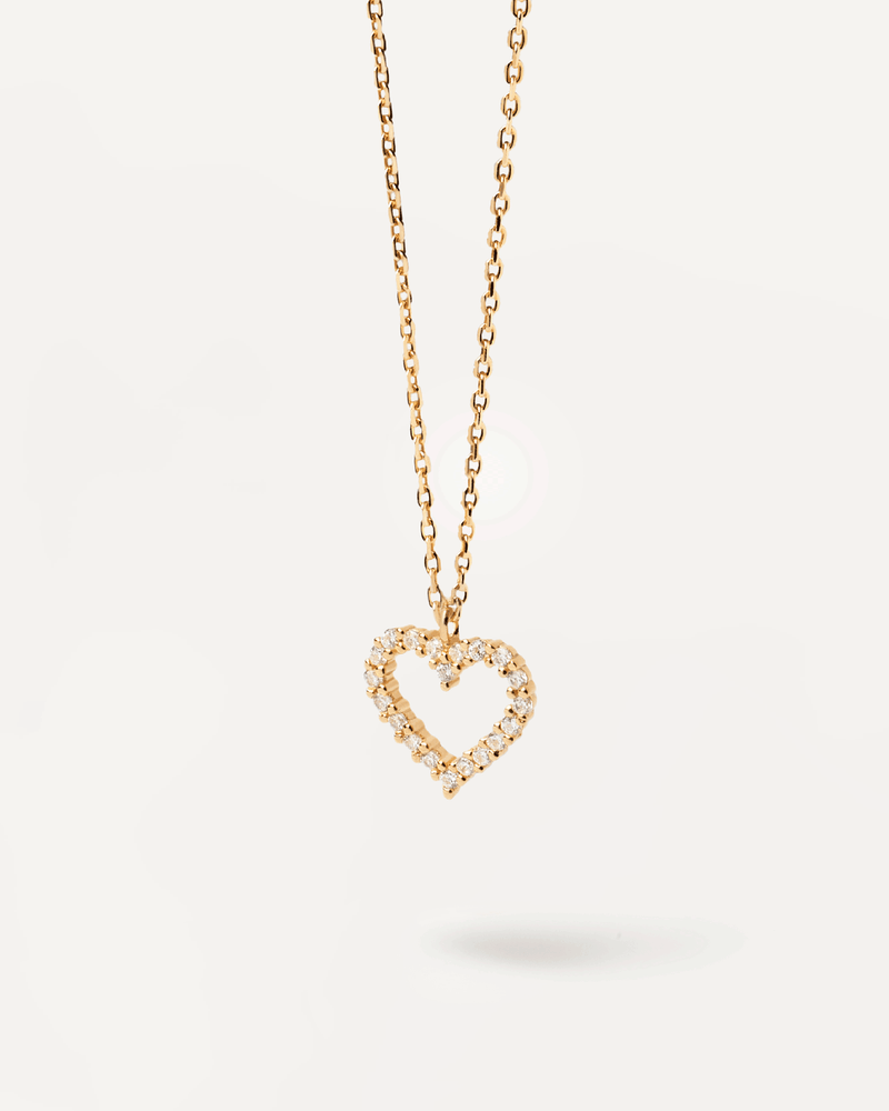 White Heart Necklace - 
  
    Sterling Silver / 18K Gold plating
  

