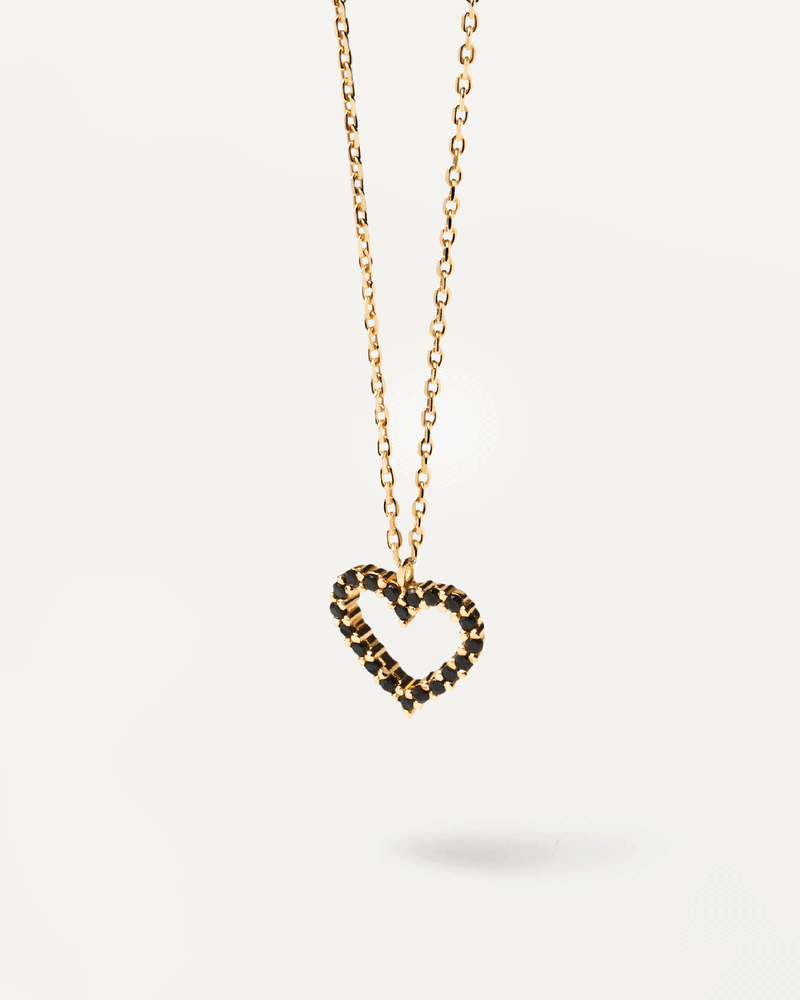 Black Heart Halskette - 
  
    Sterling Silber / 18K Goldplattierung
  
