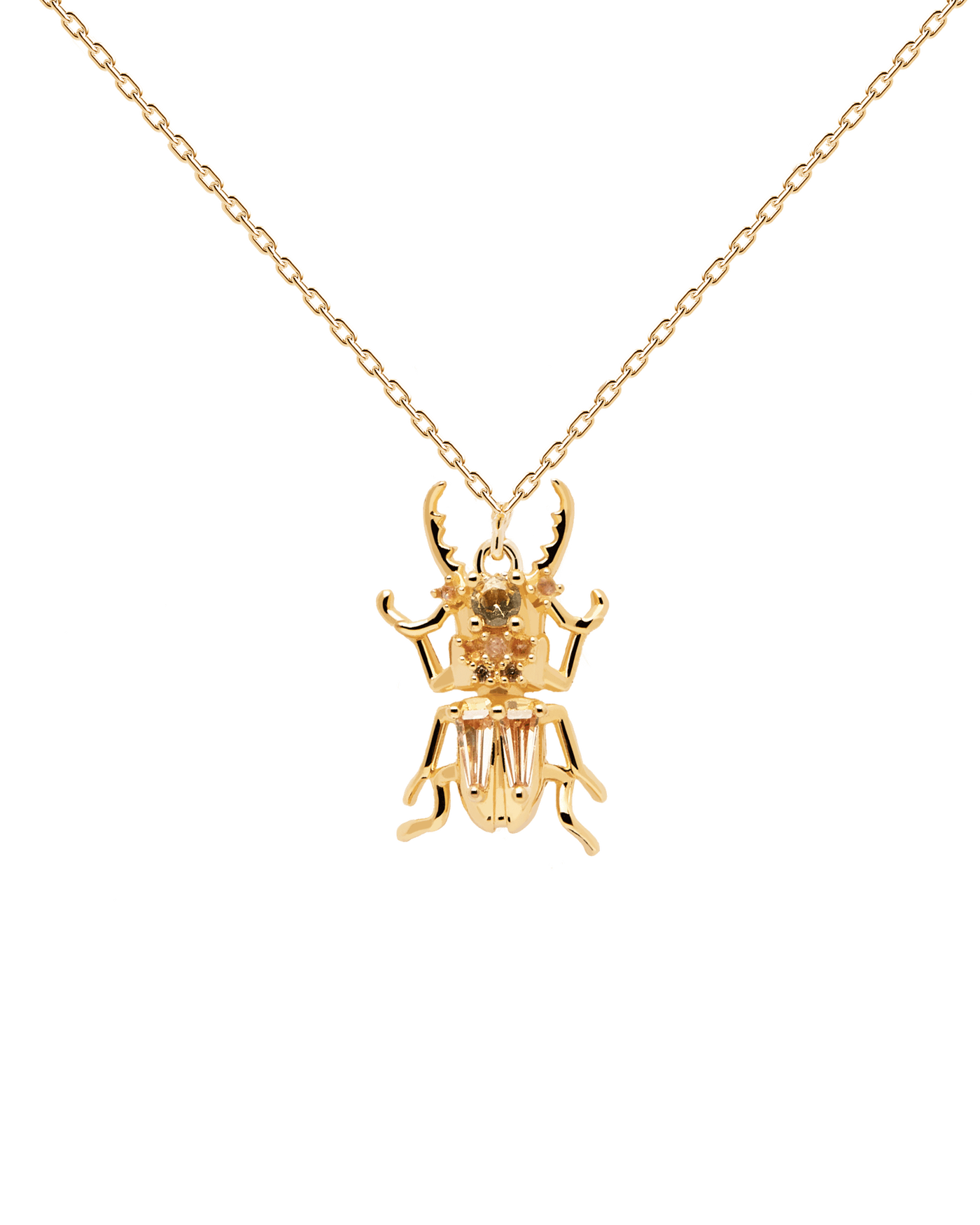 Courage Beetle Amulet Necklace - 
  
    Sterling Silver / 18K Gold plating
  
