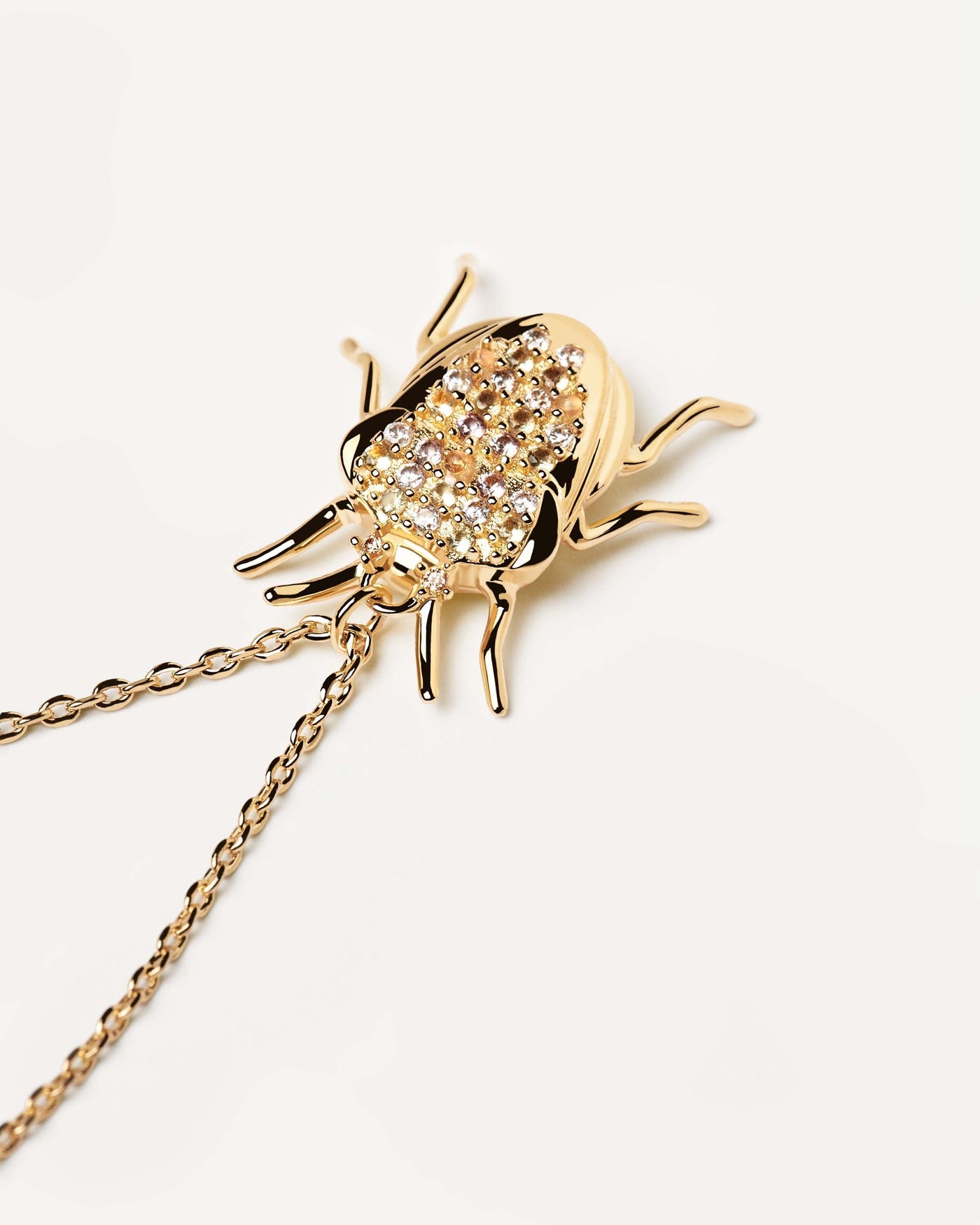 Luck Beetle Amulett Halskette - 
  
    Sterling Silber / 18K Goldplattierung
  
