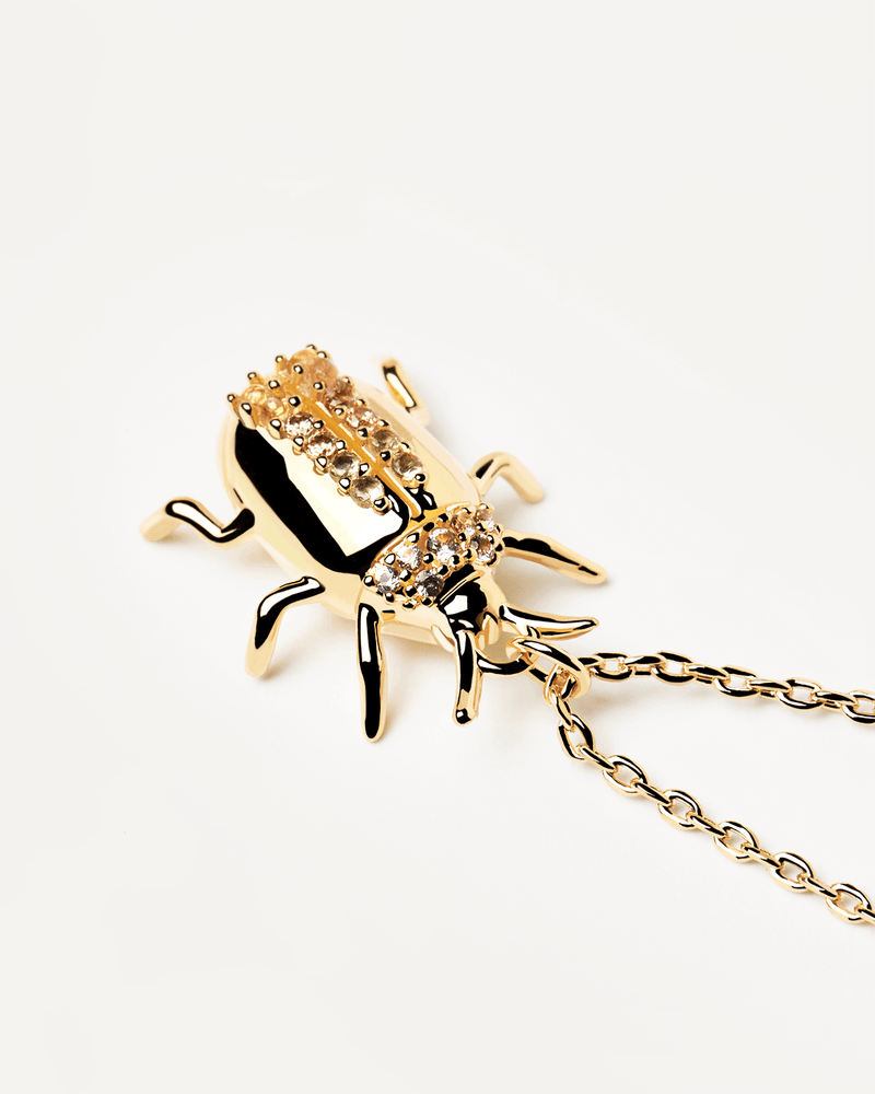Collana amuleto Balance Beetle - 
  
    Argento sterling / Placcatura in Oro 18K
  
