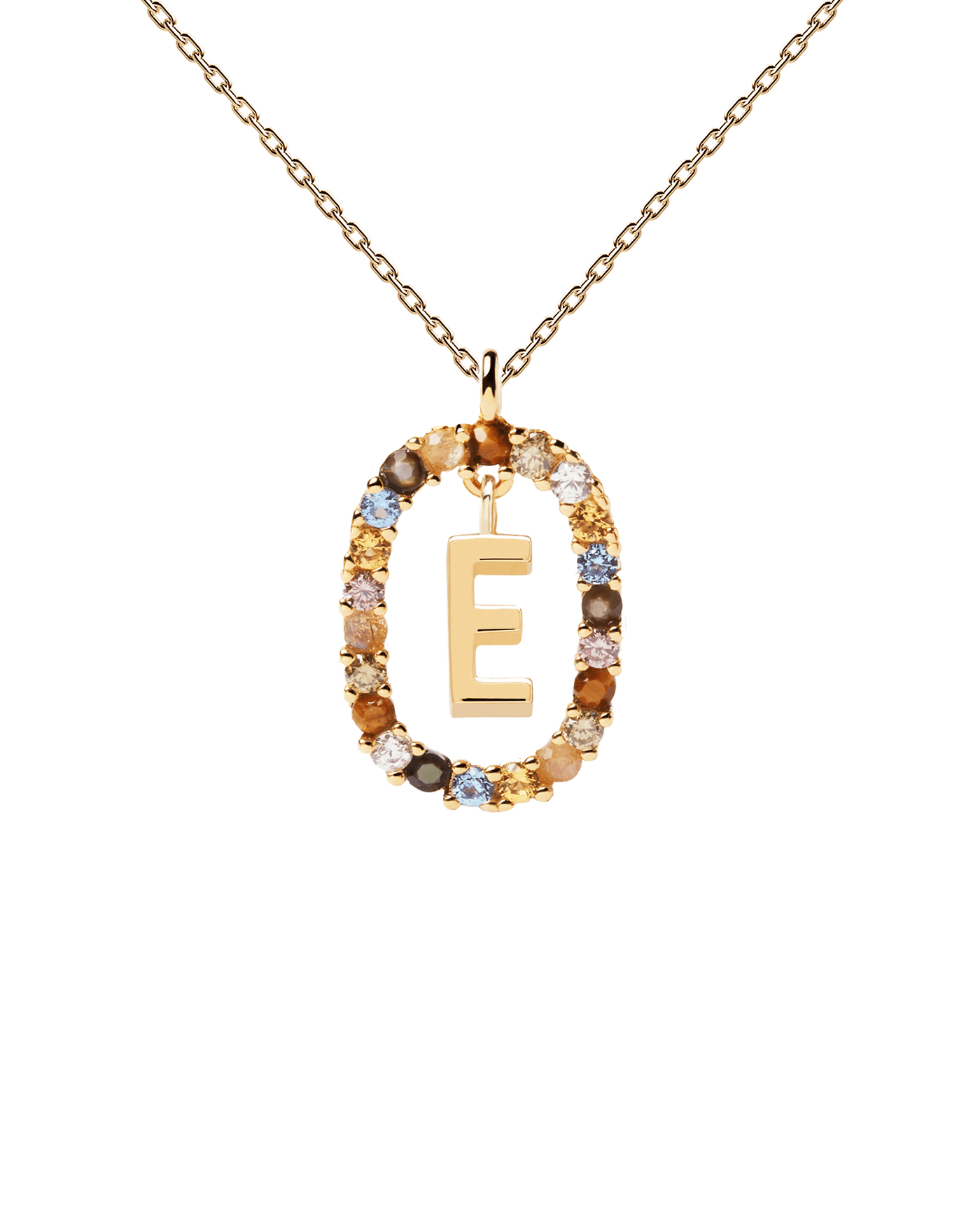 Letter E Necklace - 
  
    Sterling Silver / 18K Gold plating
  

