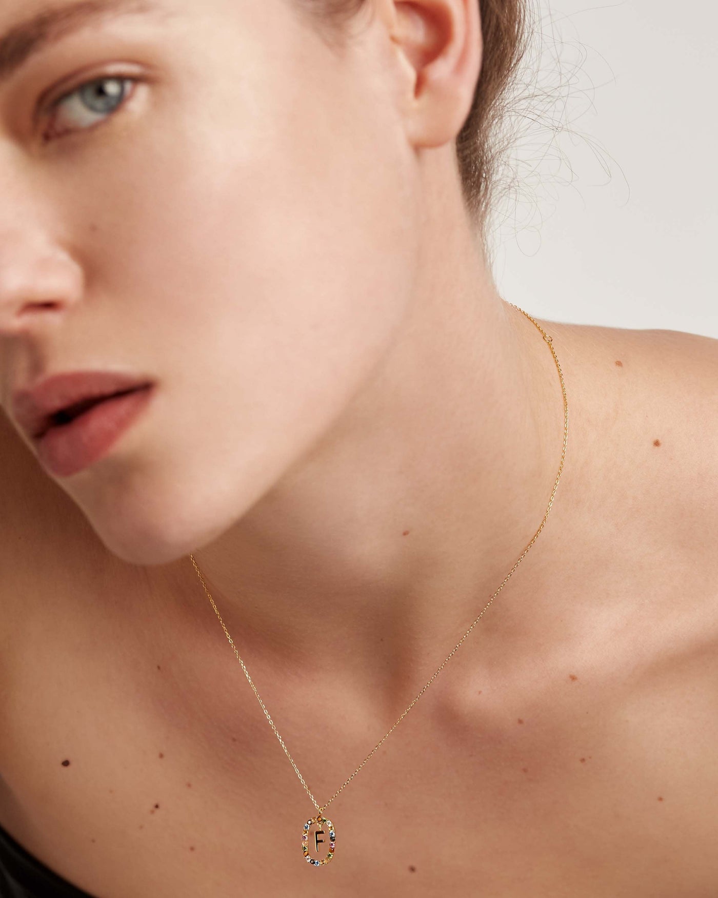 Crystal and zirconia Labradorite necklaces