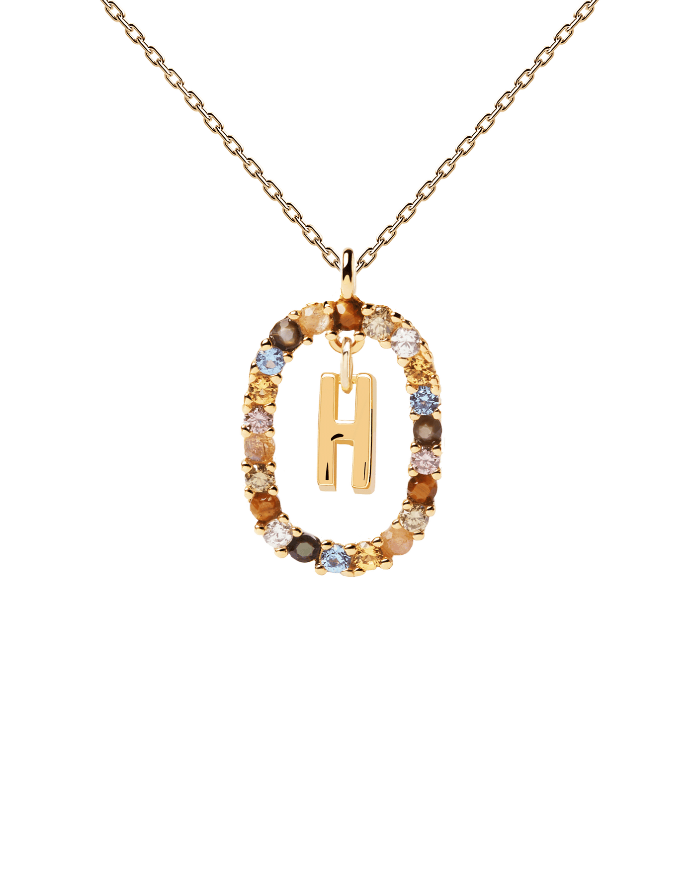 Buchstaben H Halskette - 
  
    Sterling Silber / 18K Goldplattierung
  
