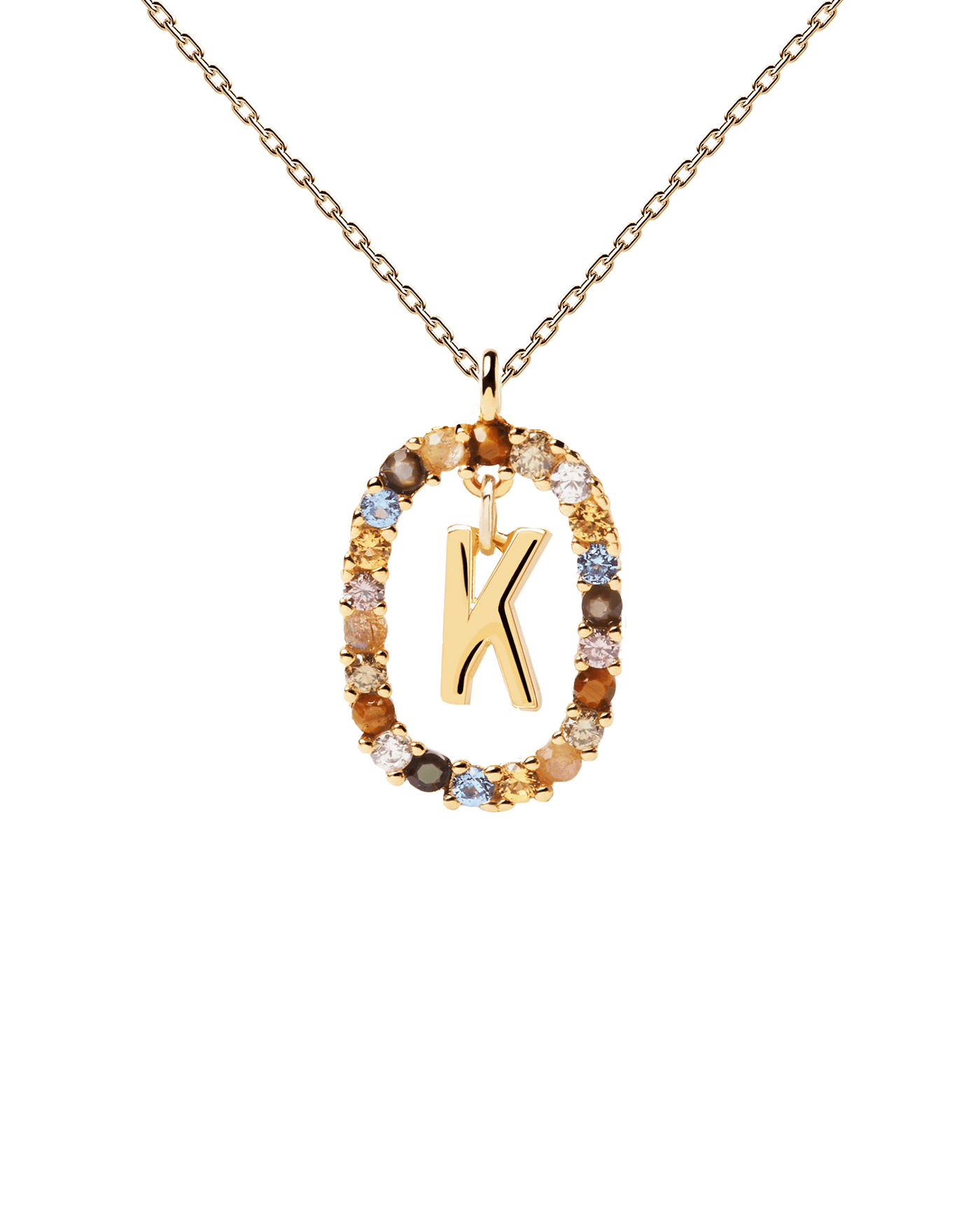Collier Lettre K - 
  
    Argent massif / Placage Or 18 Ct
  
