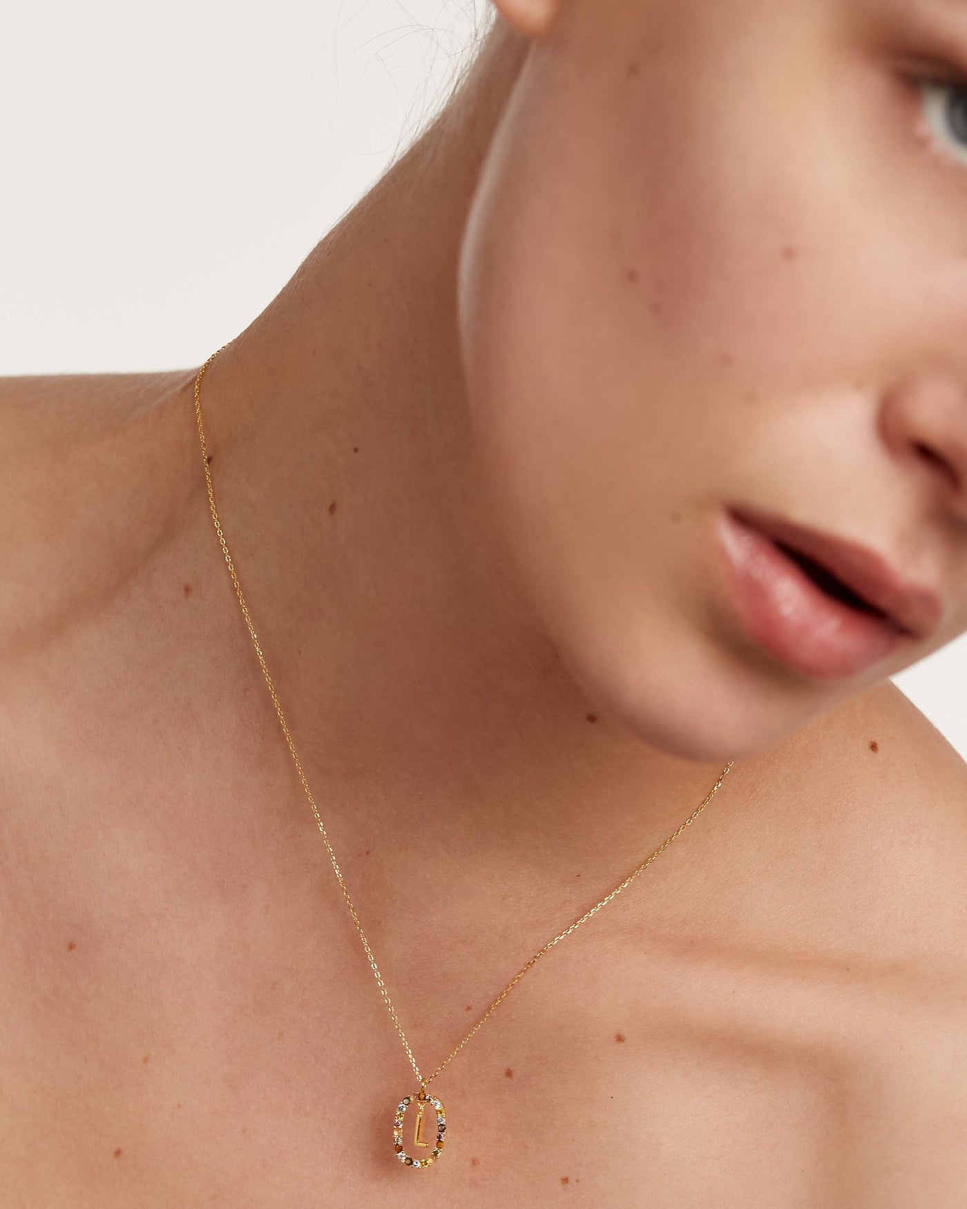 Crystal and zirconia Labradorite necklaces
