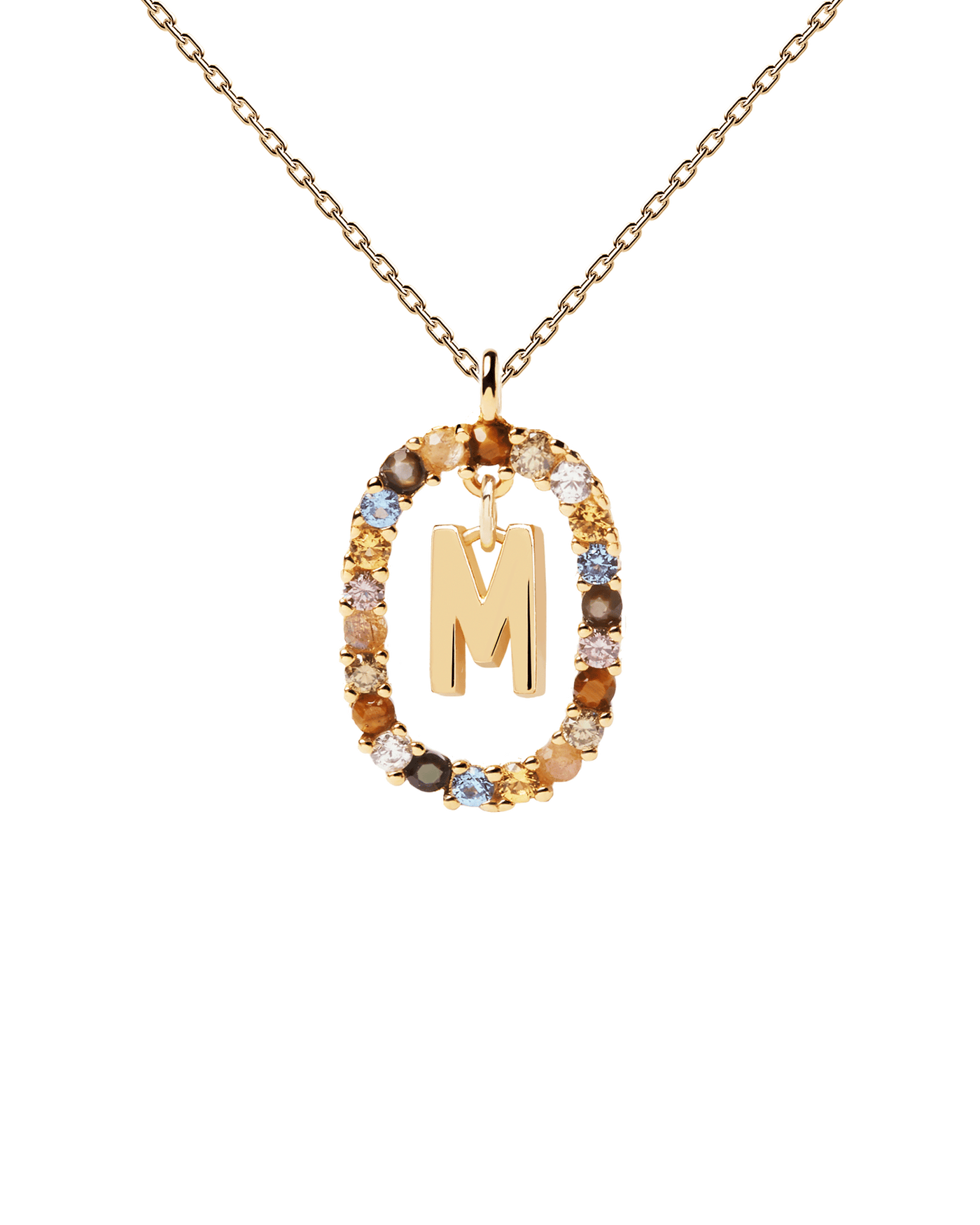 Buchstaben M Halskette - 
  
    Sterling Silber / 18K Goldplattierung
  
