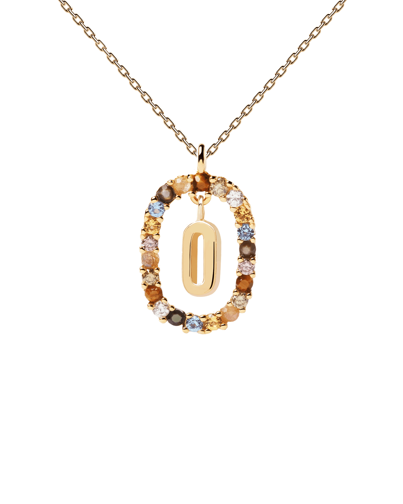 Collana con lettera O - 
  
    Argento sterling / Placcatura in Oro 18K
  
