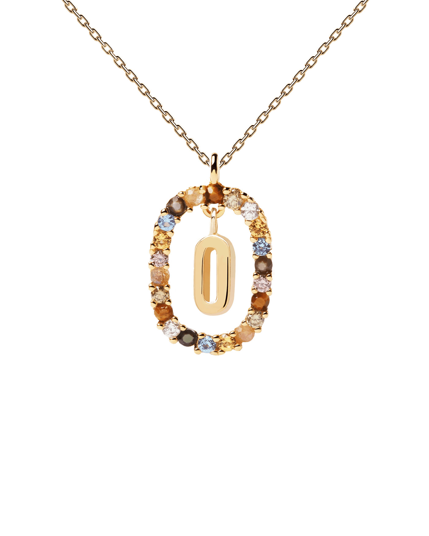Buchstaben O Halskette - 
  
    Sterling Silber / 18K Goldplattierung
  
