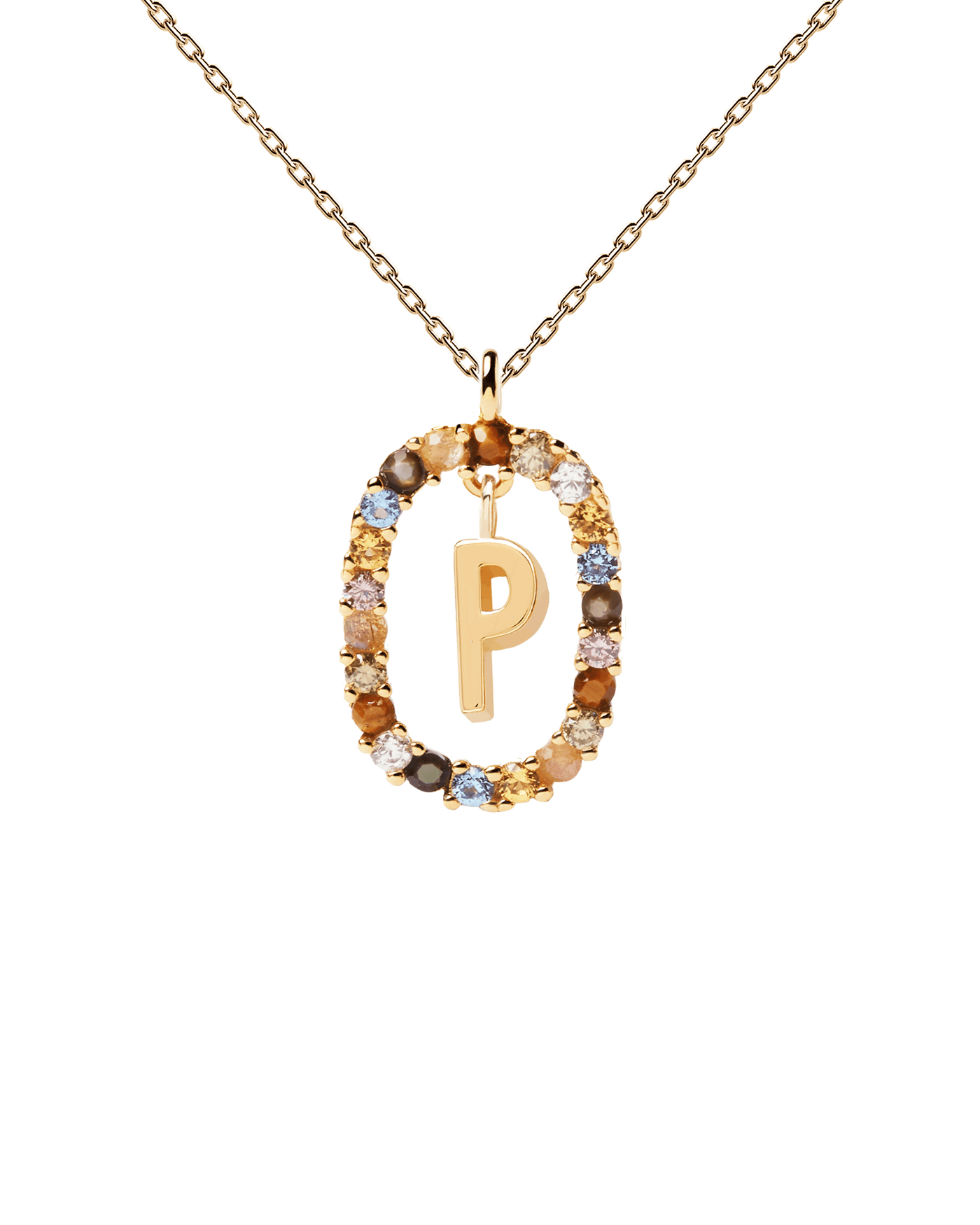 Buchstaben P Halskette - 
  
    Sterling Silber / 18K Goldplattierung
  

