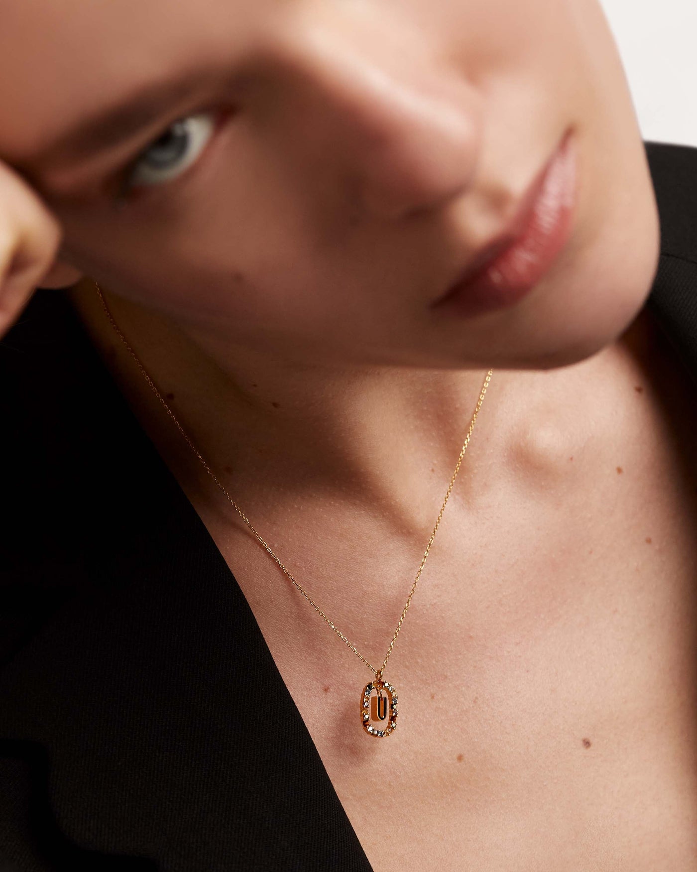 Crystal and zirconia Labradorite necklaces
