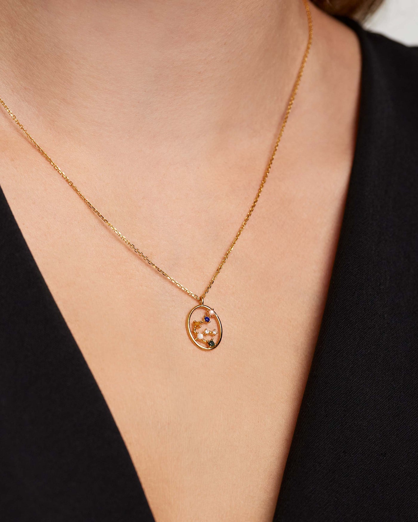 Crystal and zirconia Lapislazuli necklaces