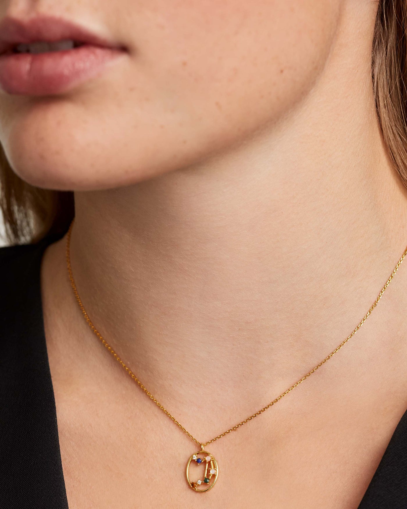 Crystal and zirconia Lapislazuli necklaces