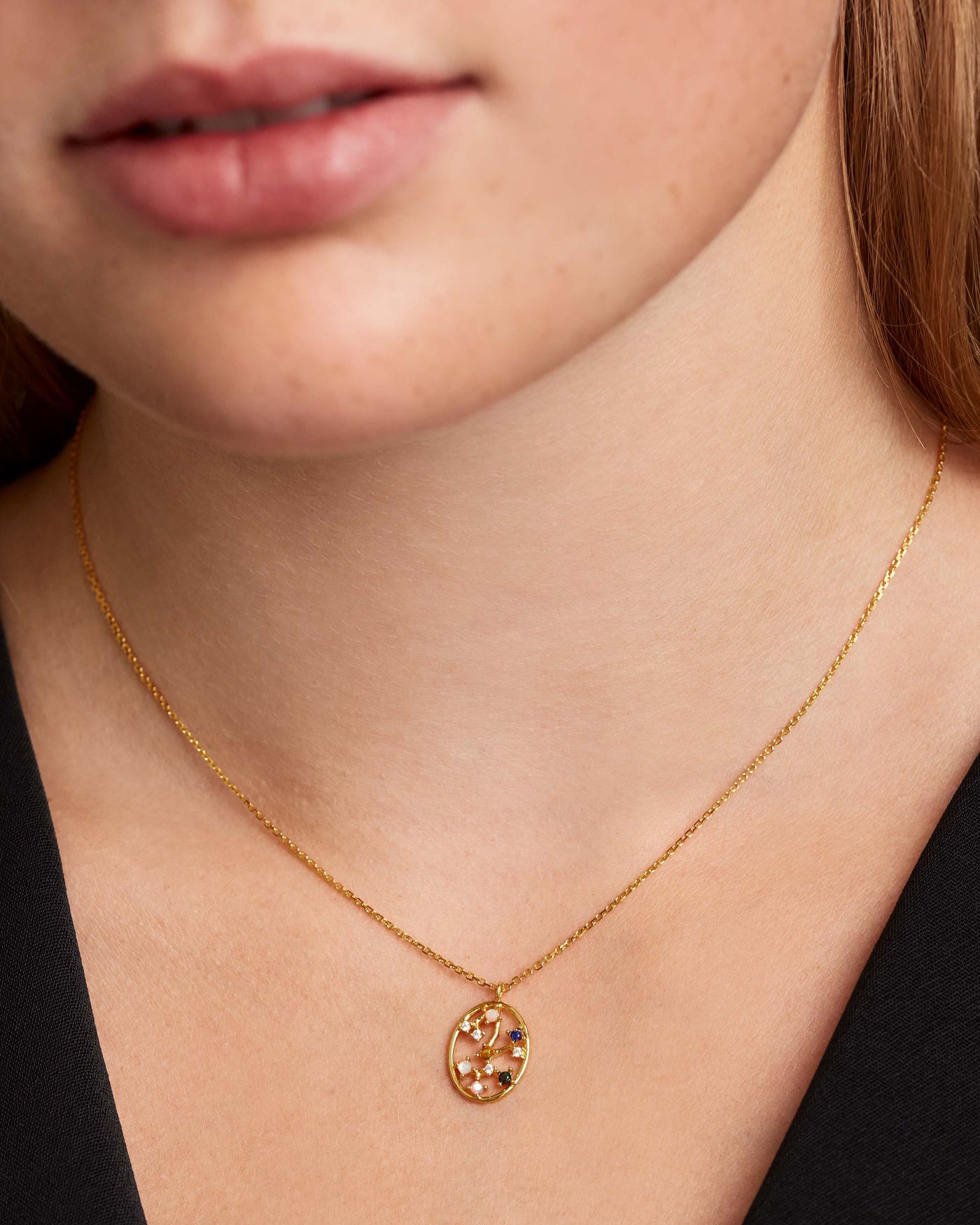 Crystal and zirconia Lapislazuli necklaces