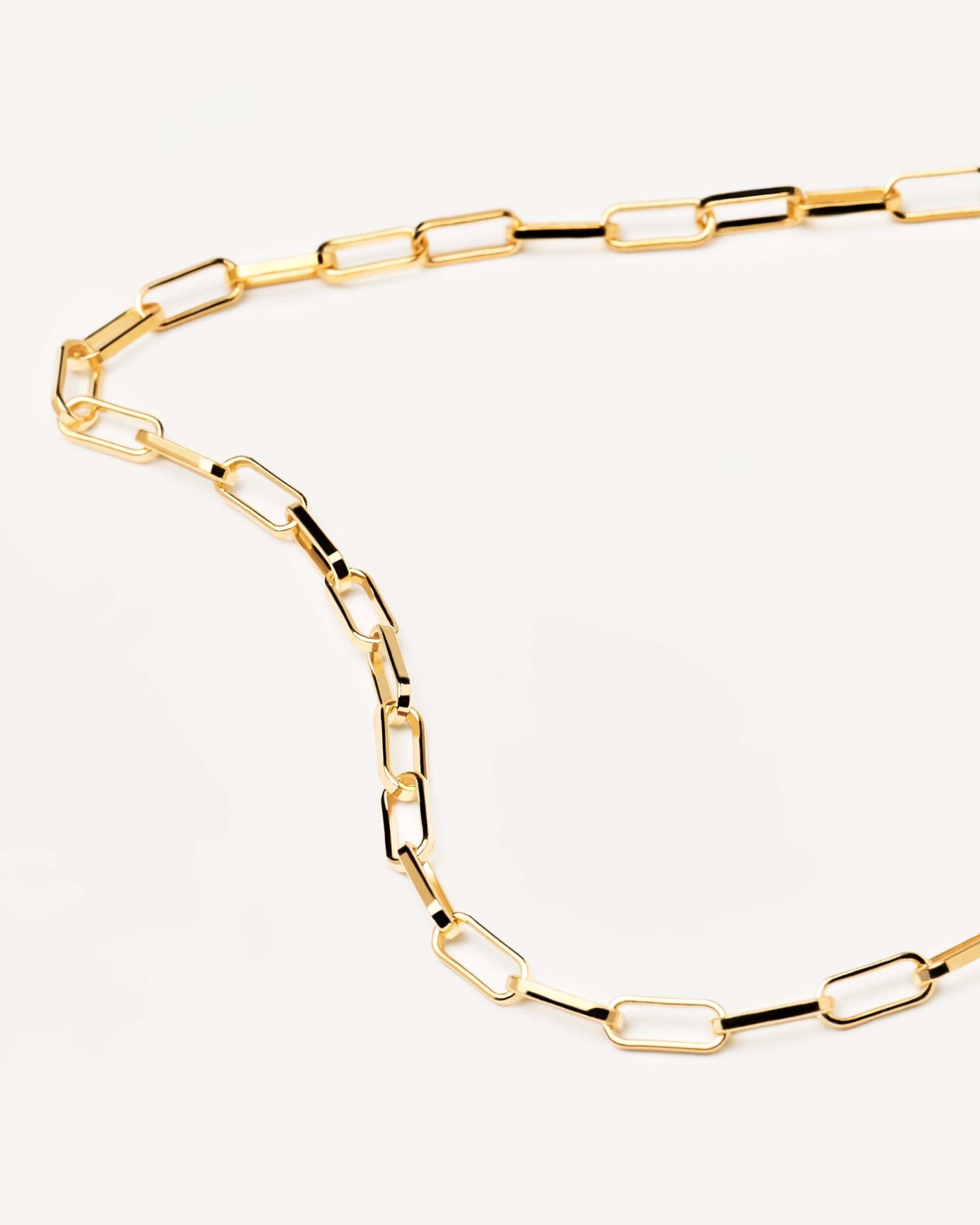 2023 Selection | Statement Necklace. Elongated oval shaped link chain in 18k gold plated silver. Get the latest arrival from PDPAOLA. Place your order safely and get this Best Seller. Free Shipping.