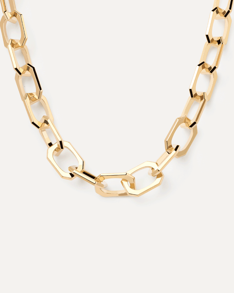 Collar cadena Large Signature - 
  
    Latón / Baño de Oro 18K
  
