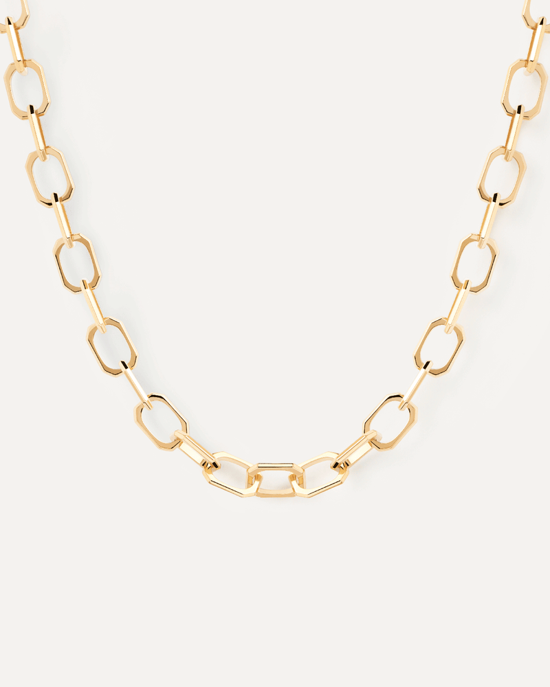Collar cadena Small Signature - 
  
    Latón / Baño de Oro 18K
  
