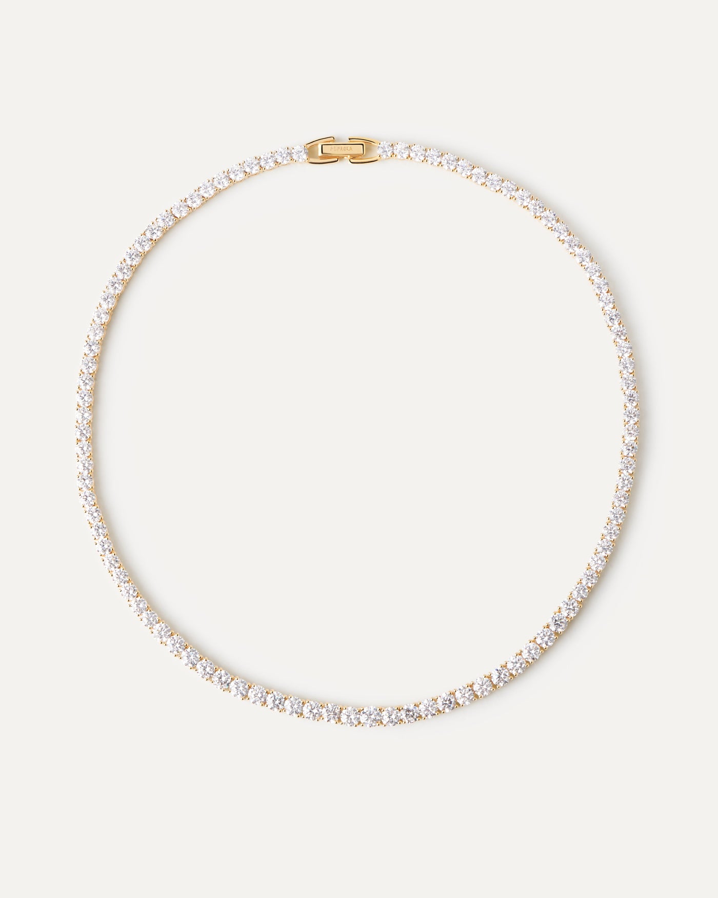 2023 Selection | Tennis Supreme Necklace. Gold-plated silver chain necklace with tennis link and white zirconia. Get the latest arrival from PDPAOLA. Place your order safely and get this Best Seller. Free Shipping.