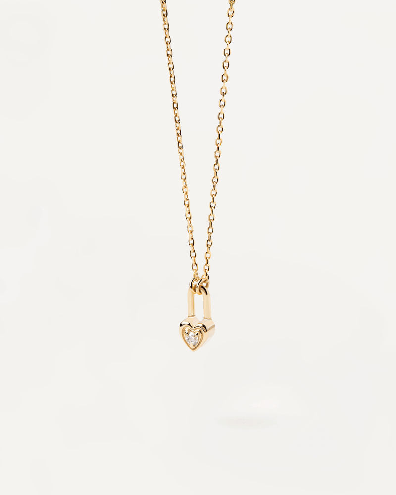 Halskette Herz Vorhängeschloss - 
  
    Sterling Silber / 18K Goldplattierung
  
