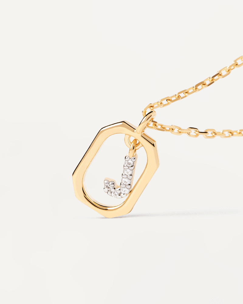 Halskette Buchstabe J Mini - 
  
    Sterling Silber / 18K Goldplattierung
  
