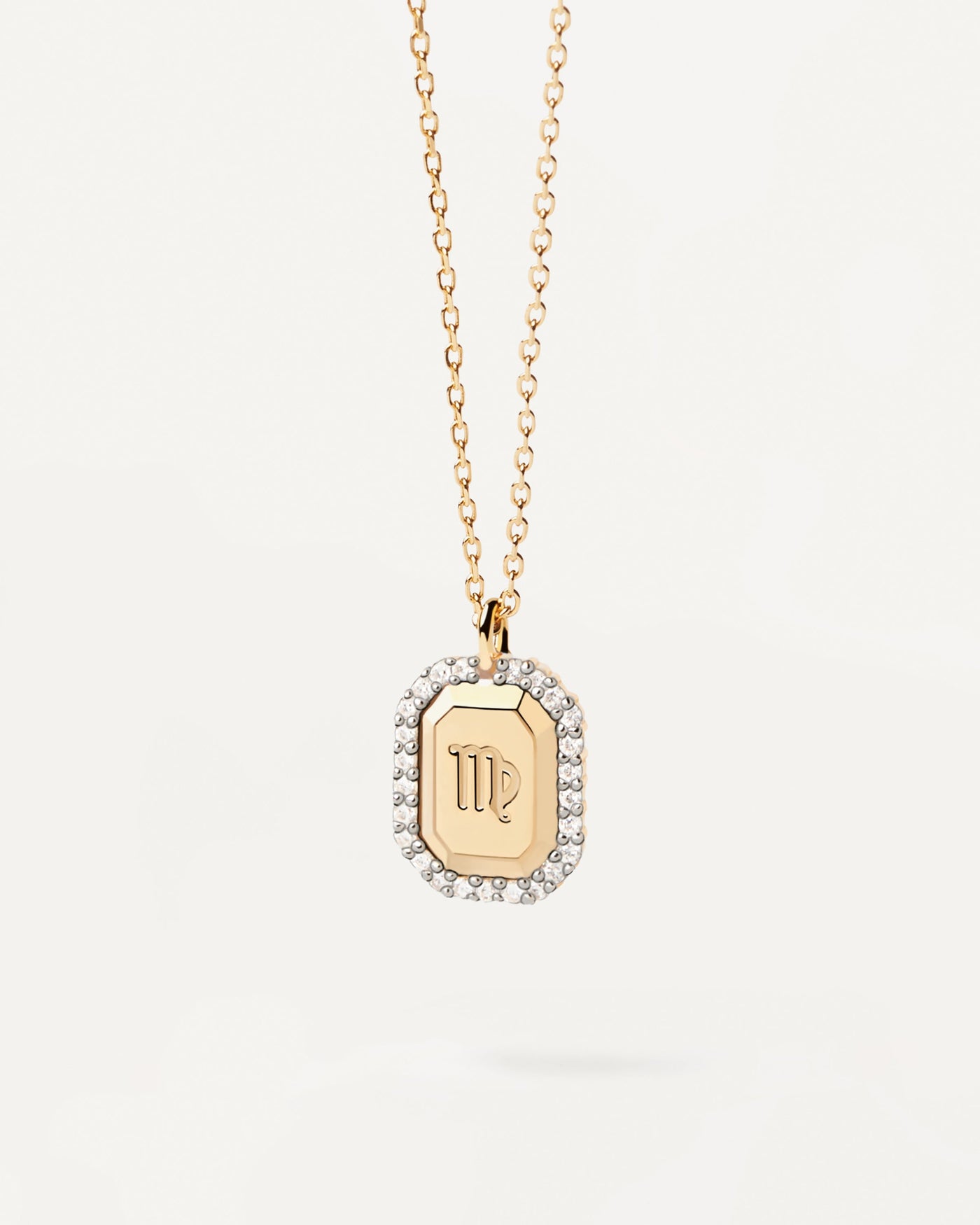 2023 Selection | Virgo Necklace. Gold-plated silver Virgo constellation necklace in pendant with white zirconia. Get the latest arrival from PDPAOLA. Place your order safely and get this Best Seller. Free Shipping.