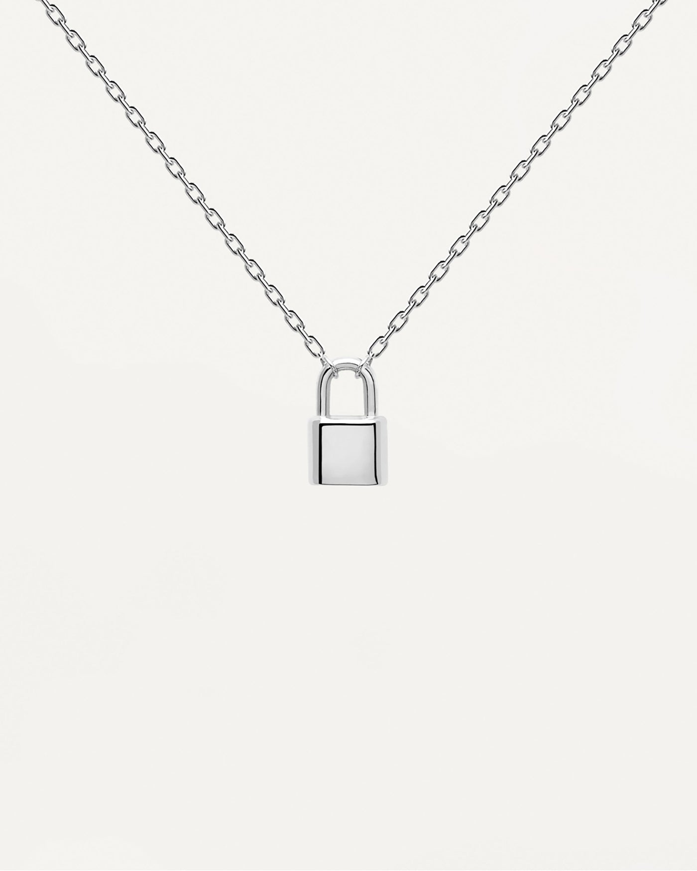 Sterling Silver Lock Pendant Necklace