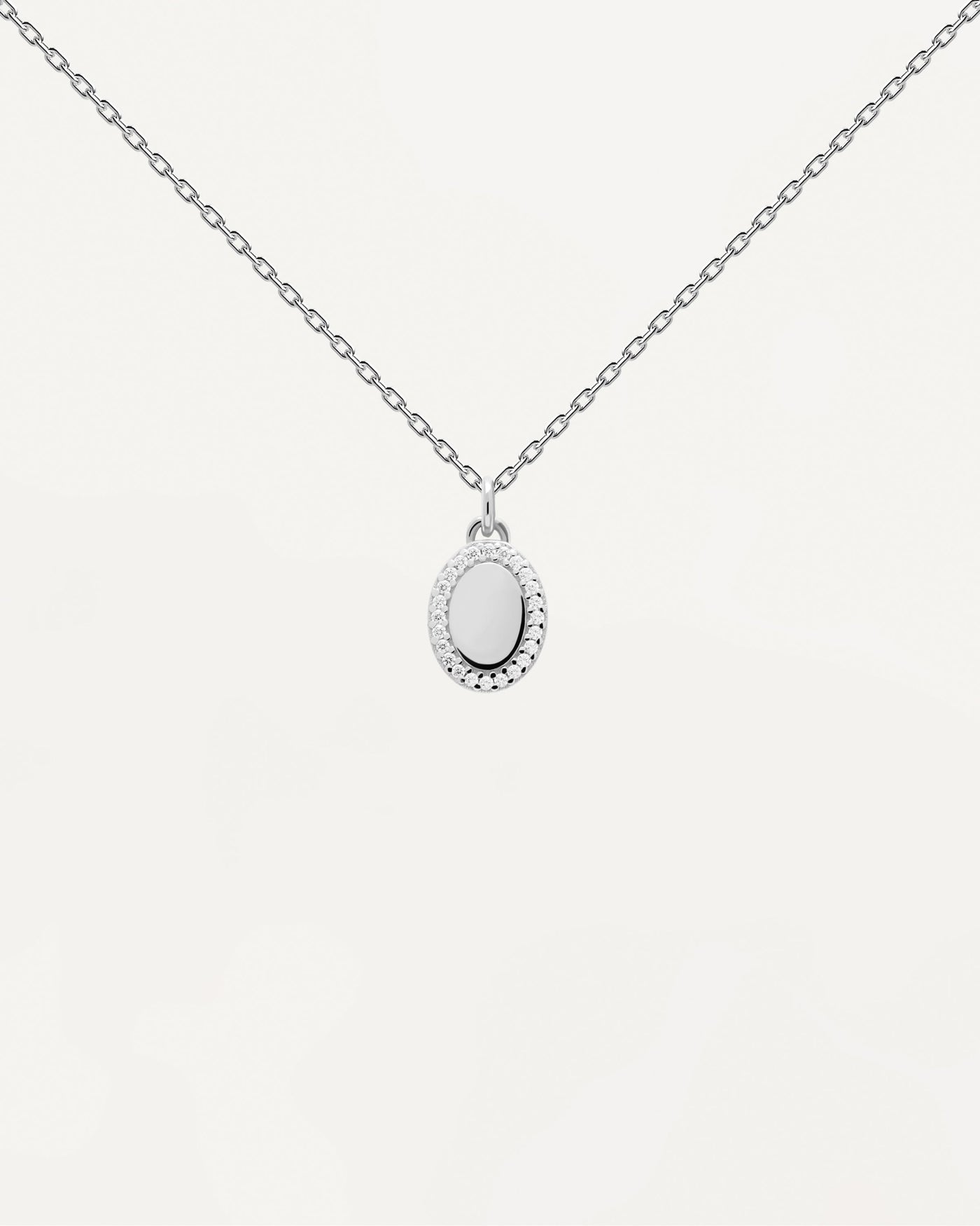 2023 Selection | Mademoiselle Silver Necklace. Sterling silver necklace with pendant circled by white zirconia to personalize. Get the latest arrival from PDPAOLA. Place your order safely and get this Best Seller. Free Shipping.