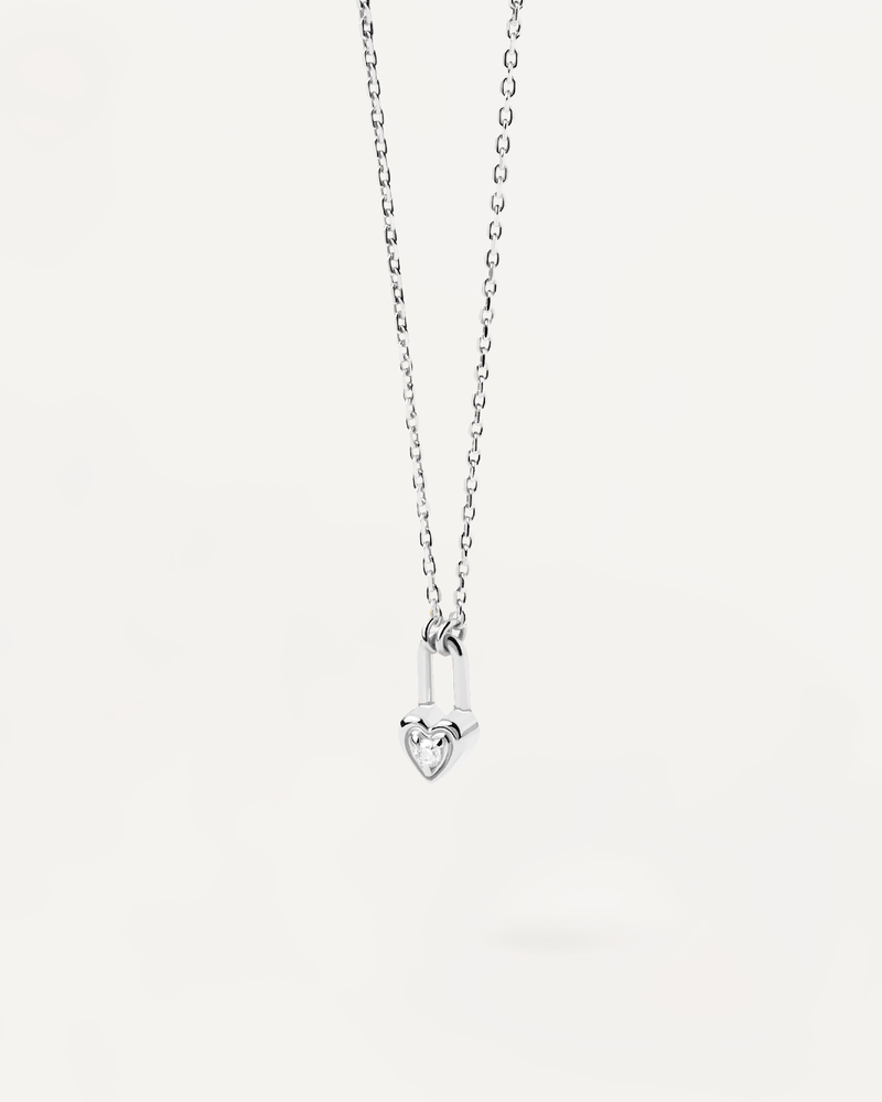 Heart Padlock Silver Necklace - 
  
    Sterling Silver
  
