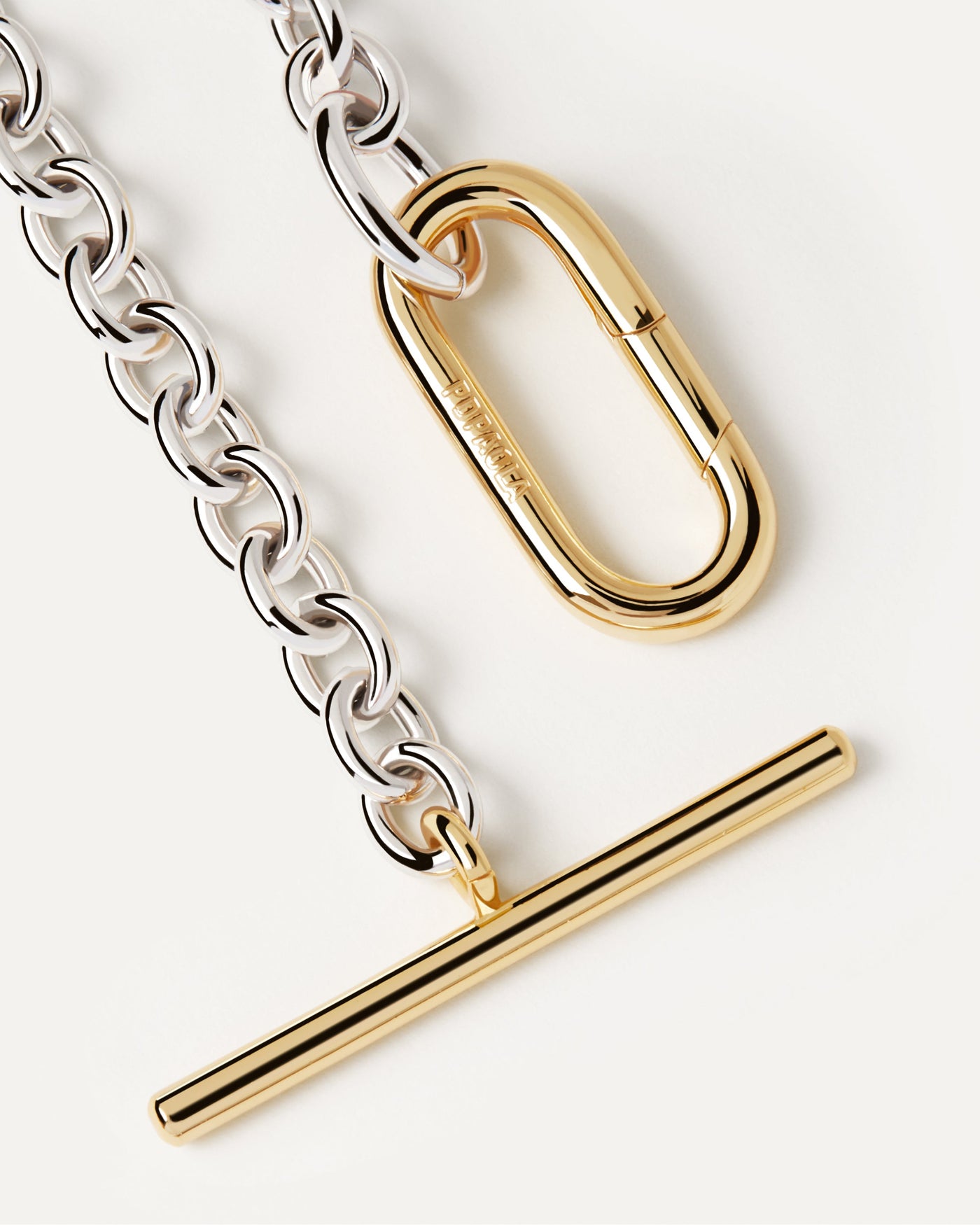 Long Beat Chain Necklace - 
  
    Brass / Rhodium silver plating
  

