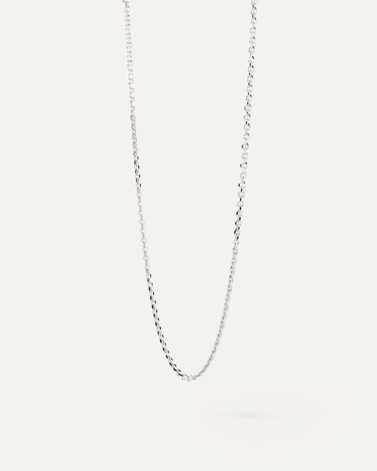 Slim diamond-cut silver chain necklace to layer pendants together