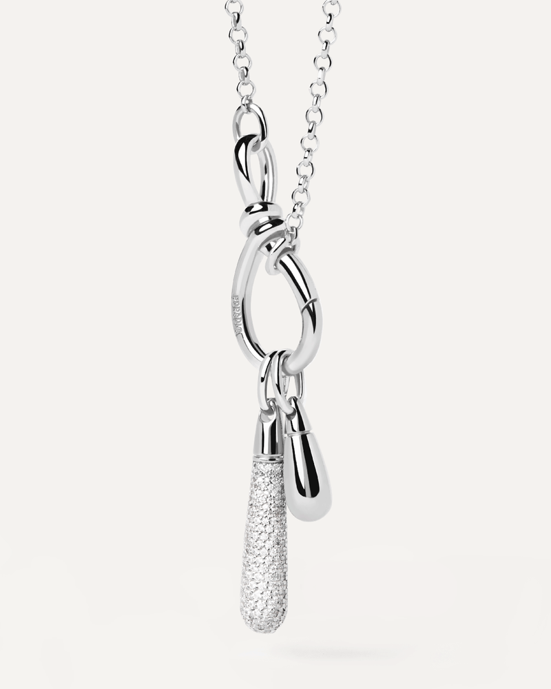 Piccola goccia ciondolo in argento per personalizzare collana o orecchini a cerchio