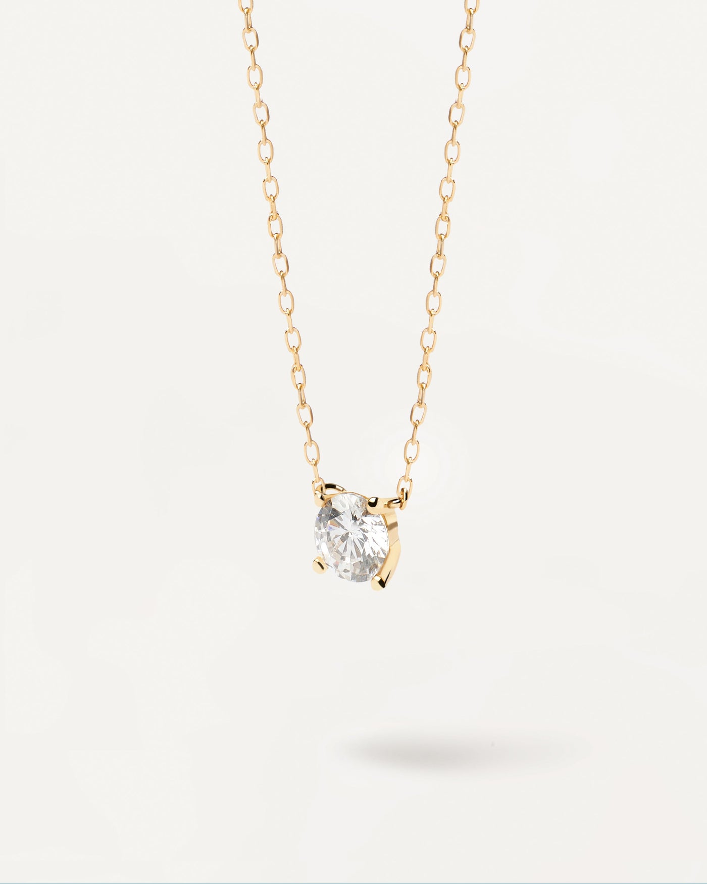 Solid yellow gold chain necklace with big round lab grown diamond o. Diamonds and Gold Solitaire Supreme Necklace PDPAOLA