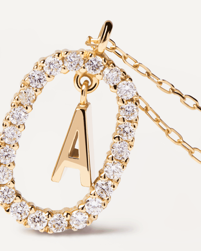 Diamonds and Yellow Gold Letter Necklaces - 
  
    18K Gold
  

