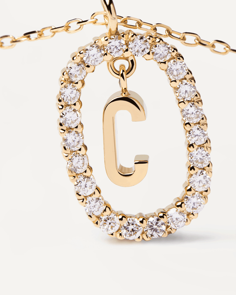 Diamonds and Gold Letter C Necklace - 
  
    18K Gold
  

