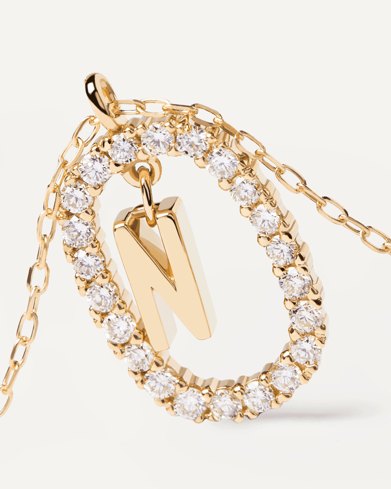 Collar de Diamantes y oro Letra N - 
  
    Oro 18K
  
