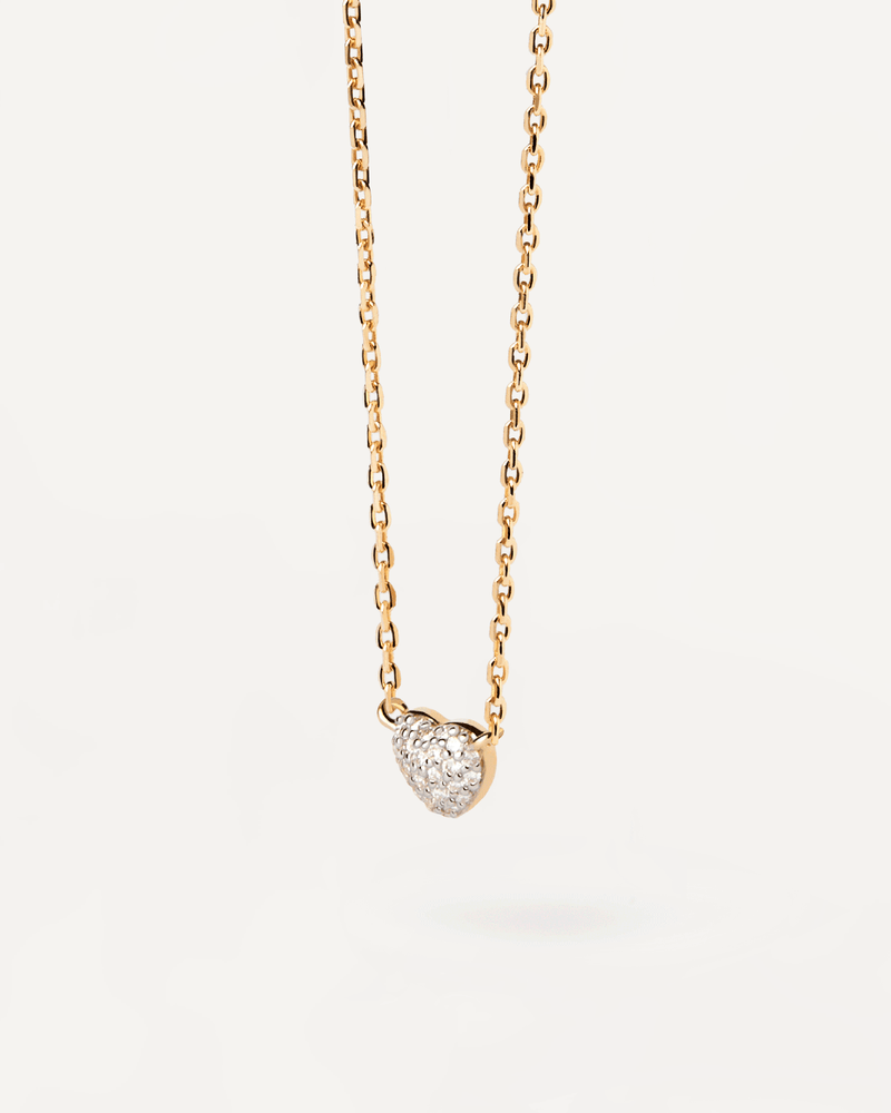 Collar solitario de diamantes y oro Heart - 
  
    Oro 18K
  
