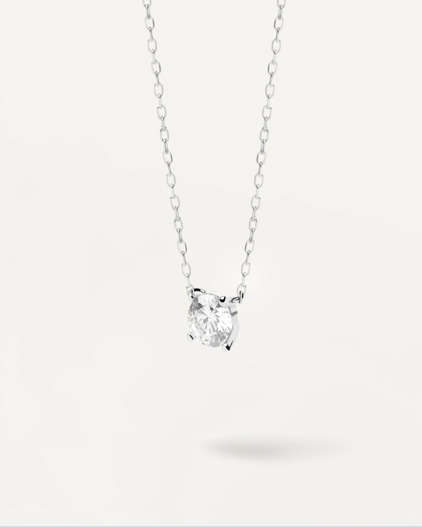2023 Selection | Diamonds and White Gold Solitaire Supreme Necklace. Solid white gold chain necklace with big round lab-grown diamond of 0.50 carats. Get the latest arrival from PDPAOLA. Place your order safely and get this Best Seller. Free Shipping.