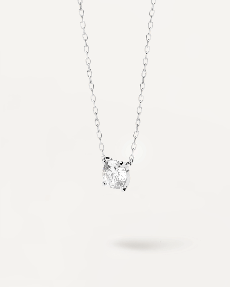 Collar de Diamantes Y Oro Blanco Solitaire Supreme - 
  
    Oro Blanco 18K / Baño de rodio en plata
  
