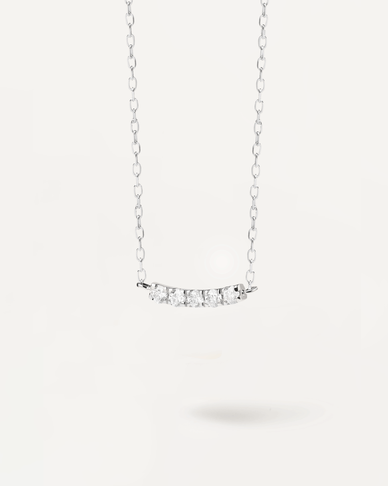 Diamonds and White Gold Eternity Necklace - 
  
    18K White gold / Rhodium silver plating
  
