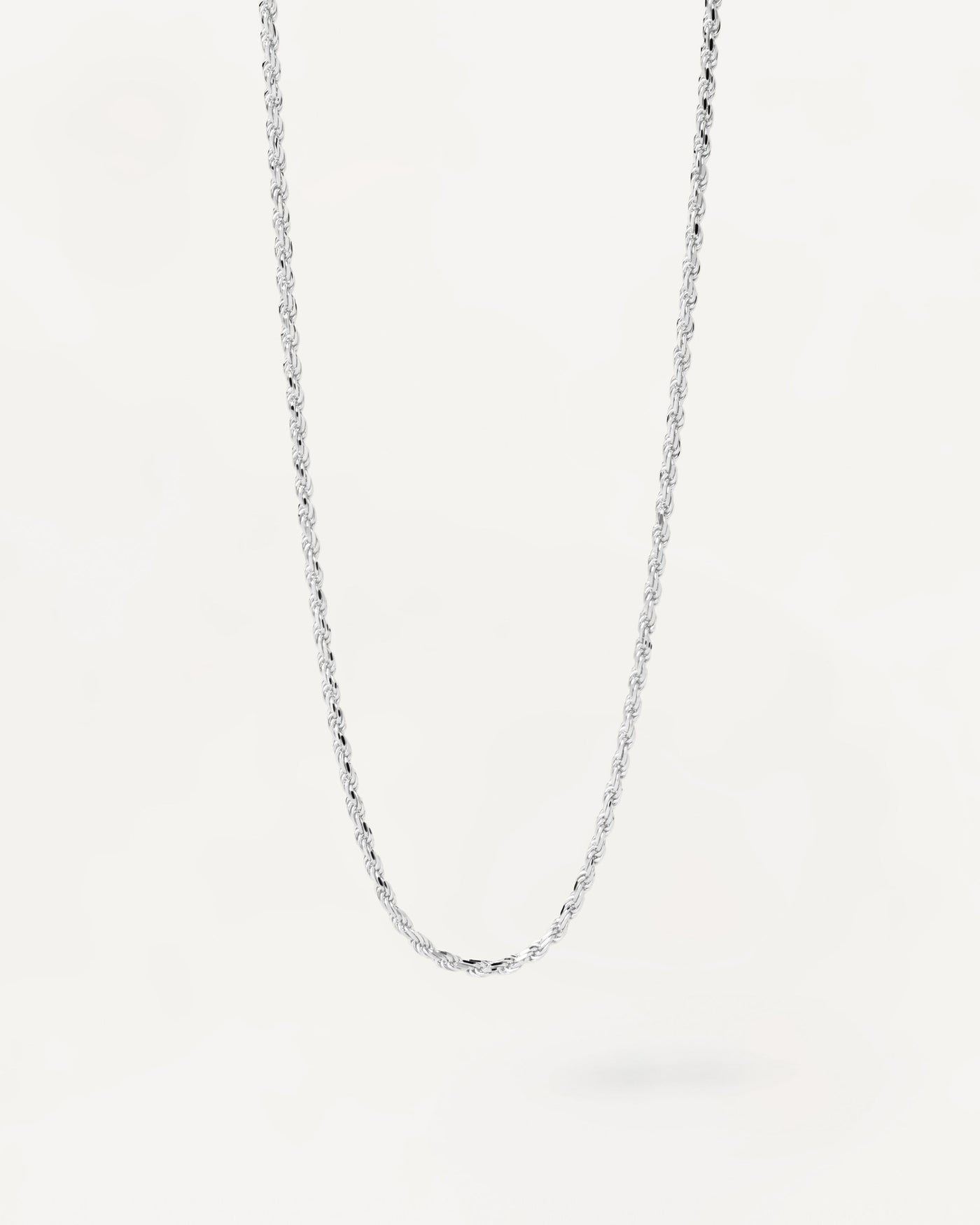 2023 Selection | White Gold Rope Chain Necklace. 18K solid white gold chain necklace with rope links. Get the latest arrival from PDPAOLA. Place your order safely and get this Best Seller. Free Shipping.